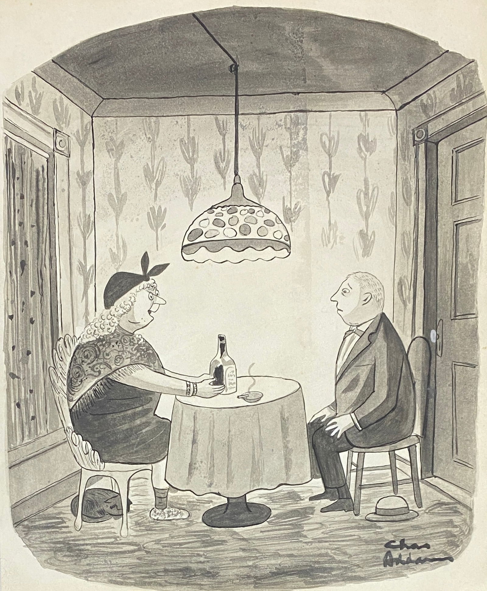 ADDAMS, Charles (1912 – 1988) ink and wash illustration (Style Of) (1 of 2)