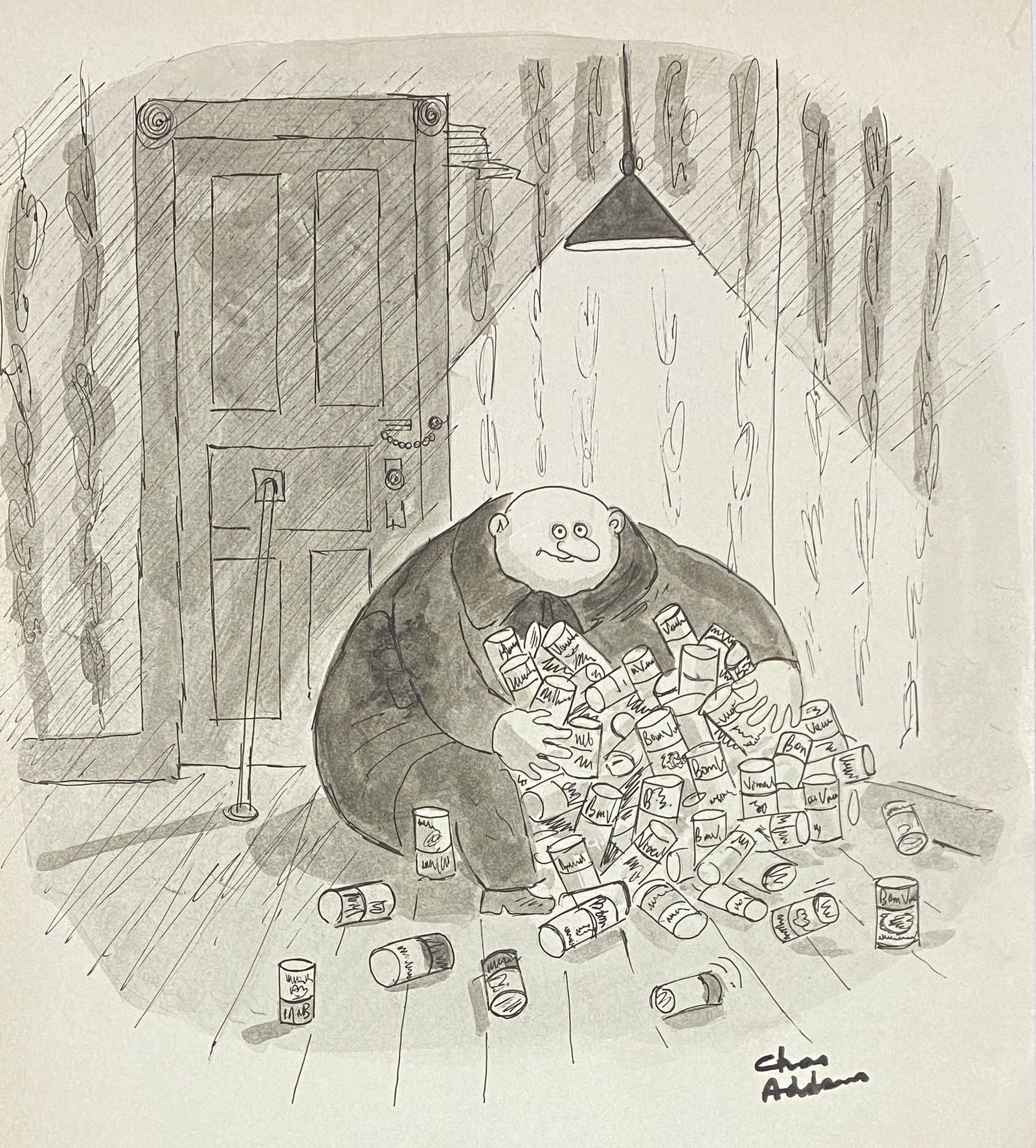 ADDAMS, Charles (1912 – 1988) ink and wash illustration (Style Of) (1 of 2)