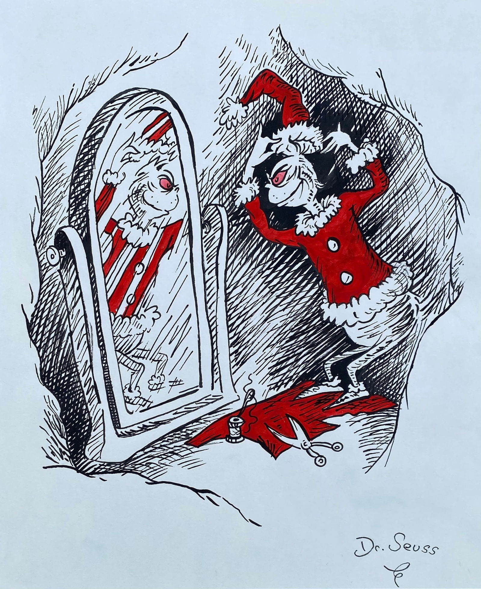 DR. SEUSS American 1921-1990 Sketch/Paper (Style Of) (1 of 2)
