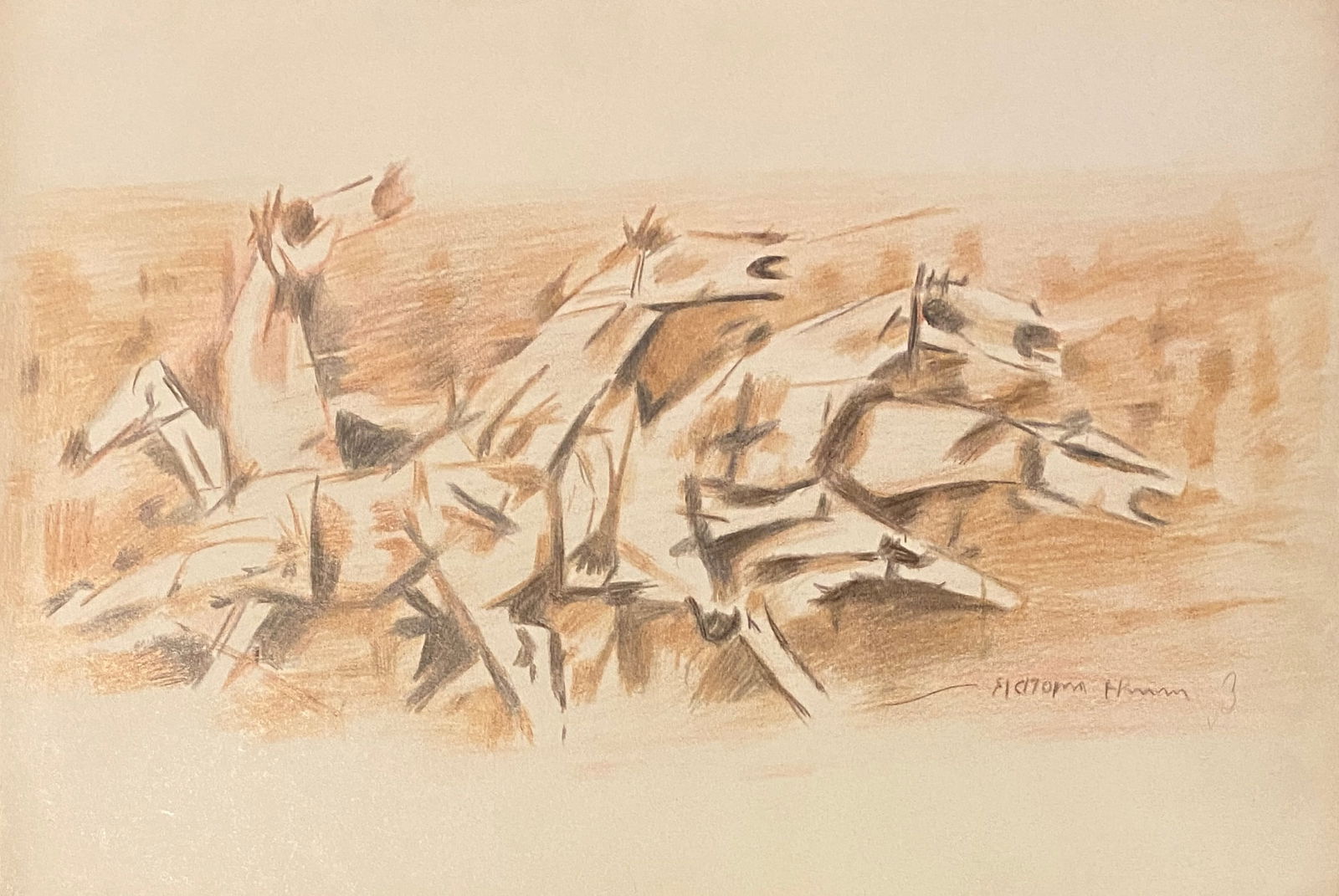 Maqbool Fida Husain Painting (In Style of) (1 of 2)