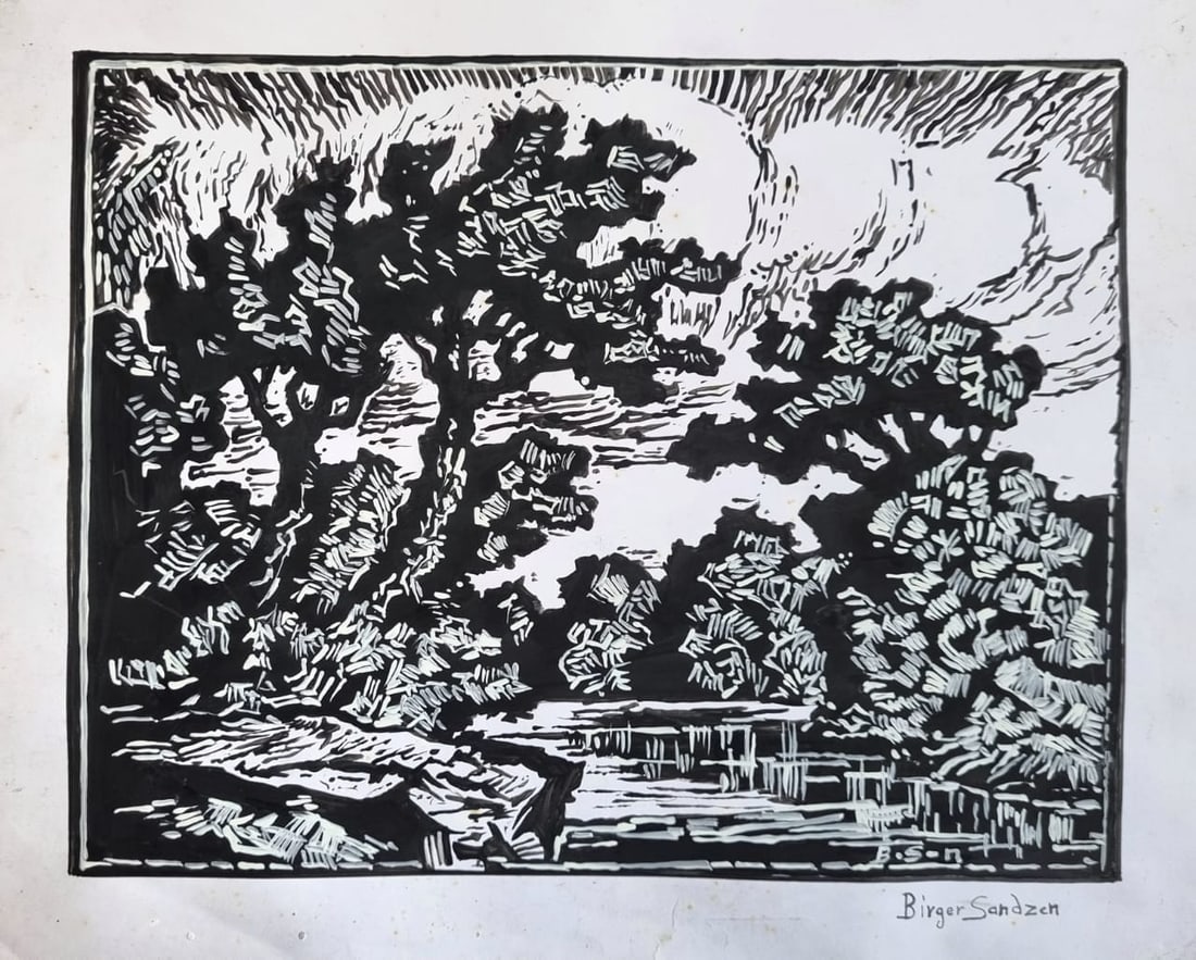 Birger Sandzen - Ink (Style Of) (1 of 1)