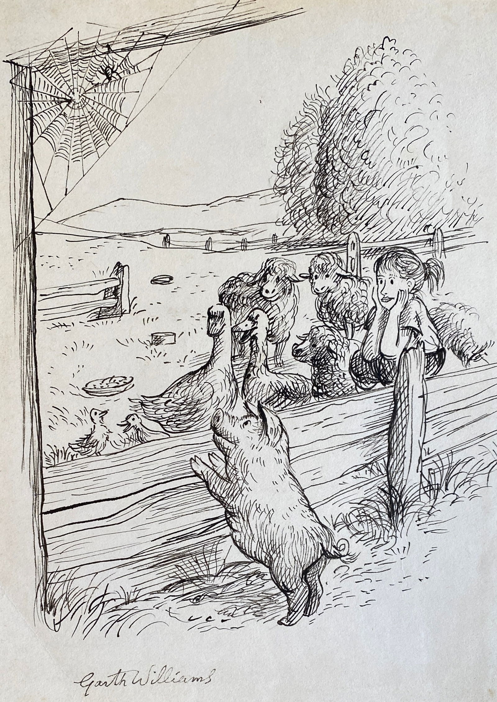 Garth Williams: Charlotte's Web. (American, 1912-1996) Style Of (1 of 2)