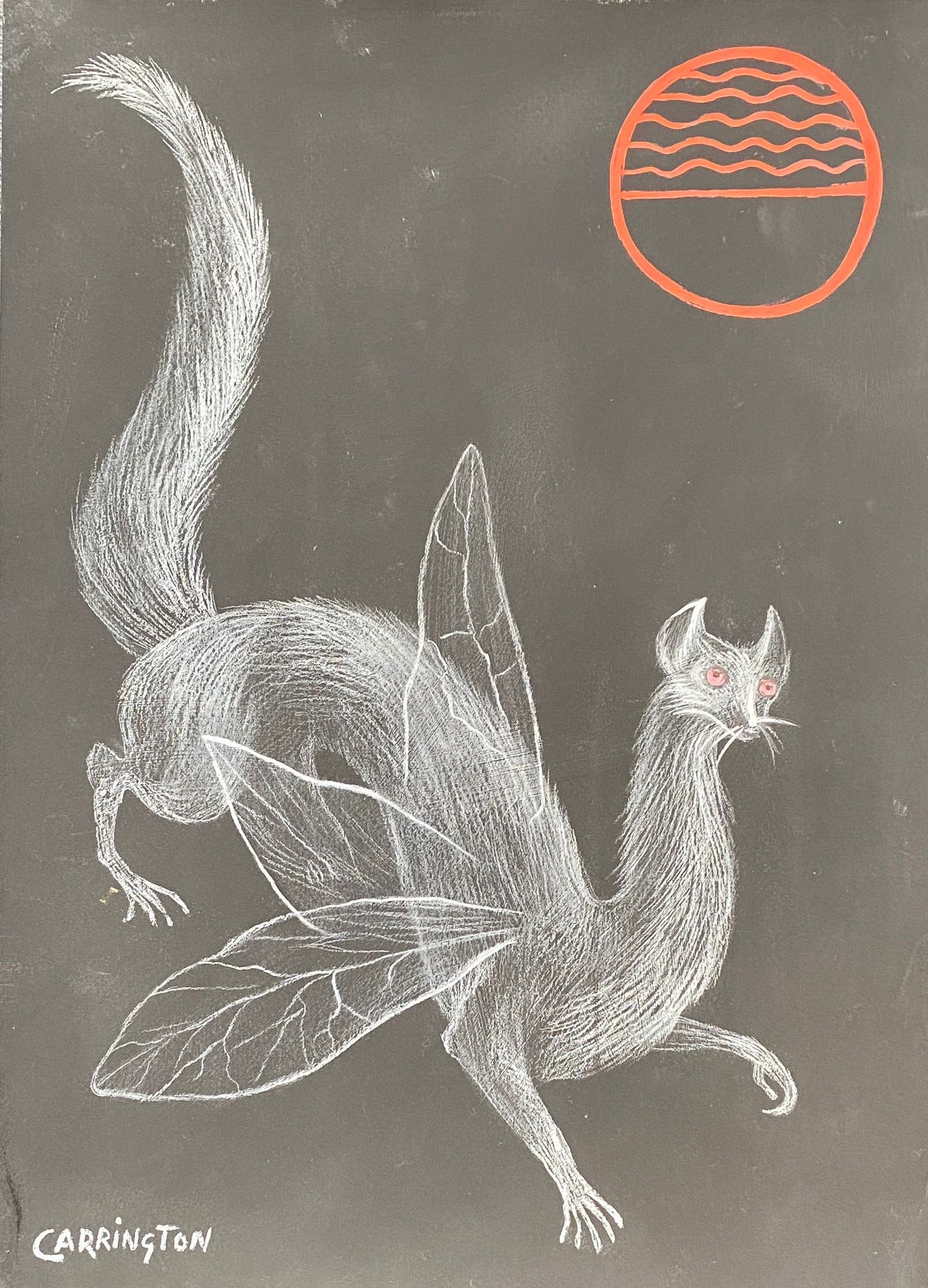 Leonora Carrington, Mixed Media on paper (Style Of): This lot consists of a hand painted Gouache and ink on paper in the style of the painter Leonora Carrington. Leonora Carrington (Lancashire, England, April 6, 1917-Mexico City, May 25, 2011) was an En