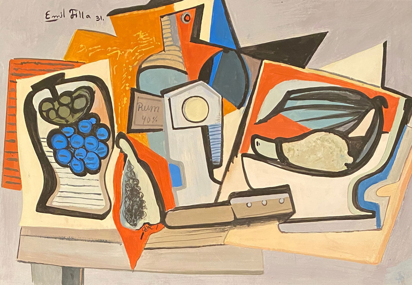 Emil Filla Mixed Media on Paper Style Of (1 of 2)