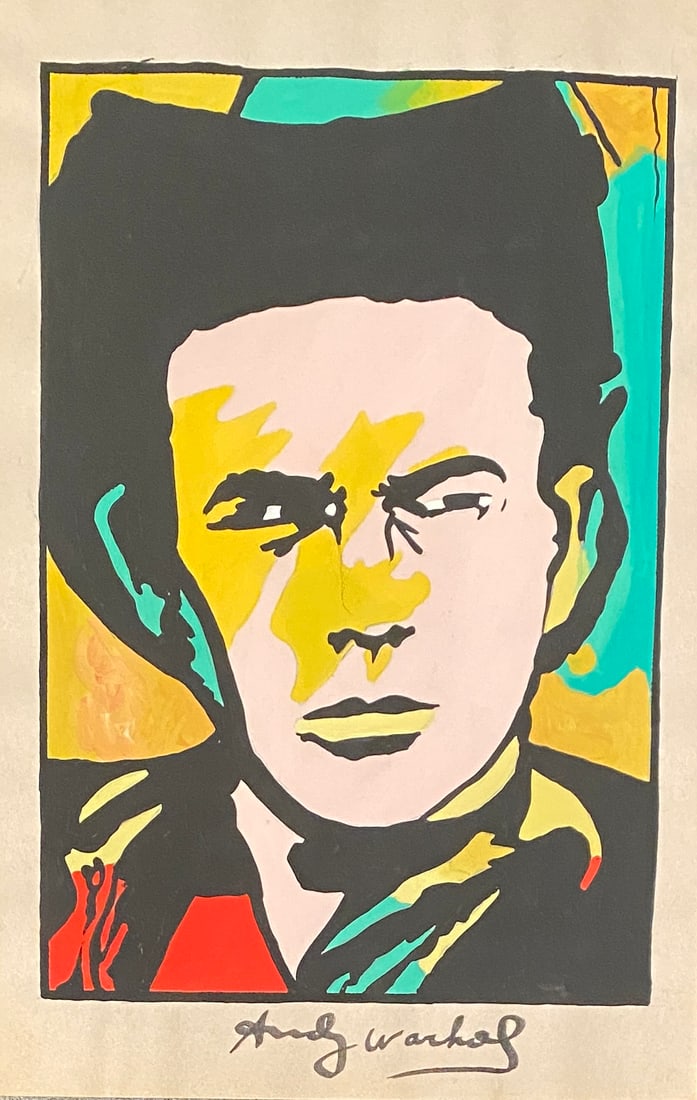 Andy Warhol American, 1928-1987 (Style Of): This lot consists of a hand painted Gouache on paper in the style of the painter Andy Warhol. Andy Warhol was an American artist and actor who played a crucial role in the birth and development of pop