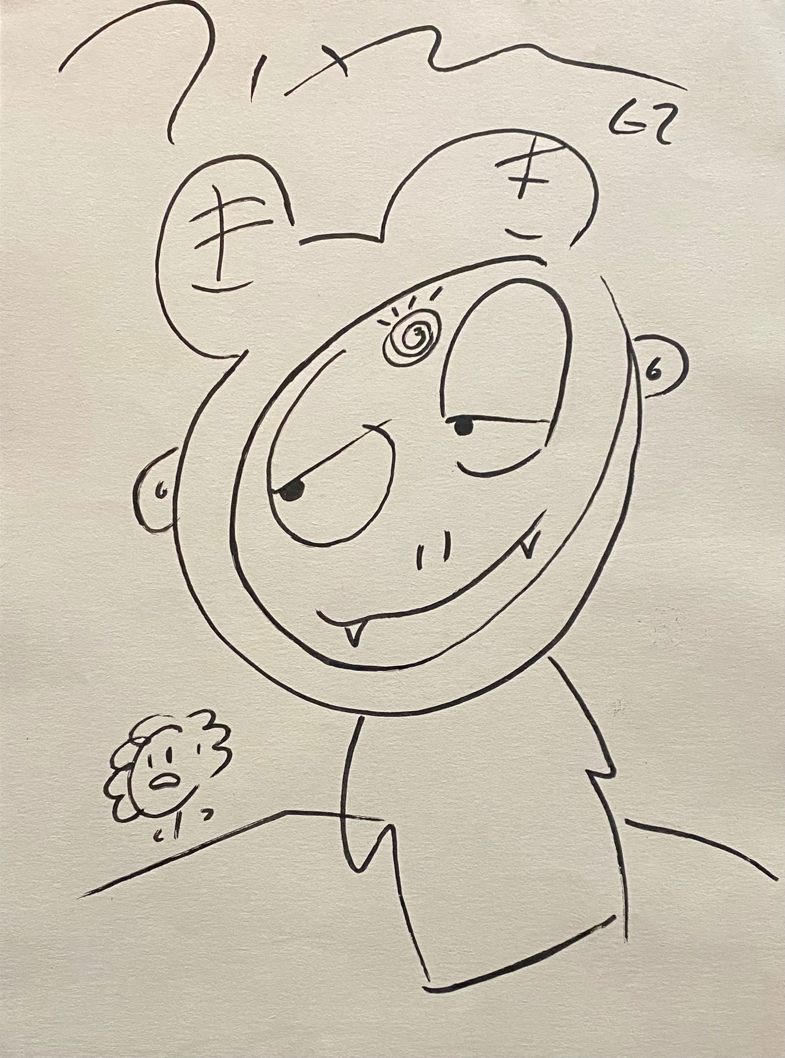 TAKASHI MURAKAMI JAPANESE INK PAINTING ON PAPER (Style Of) (1 of 4)