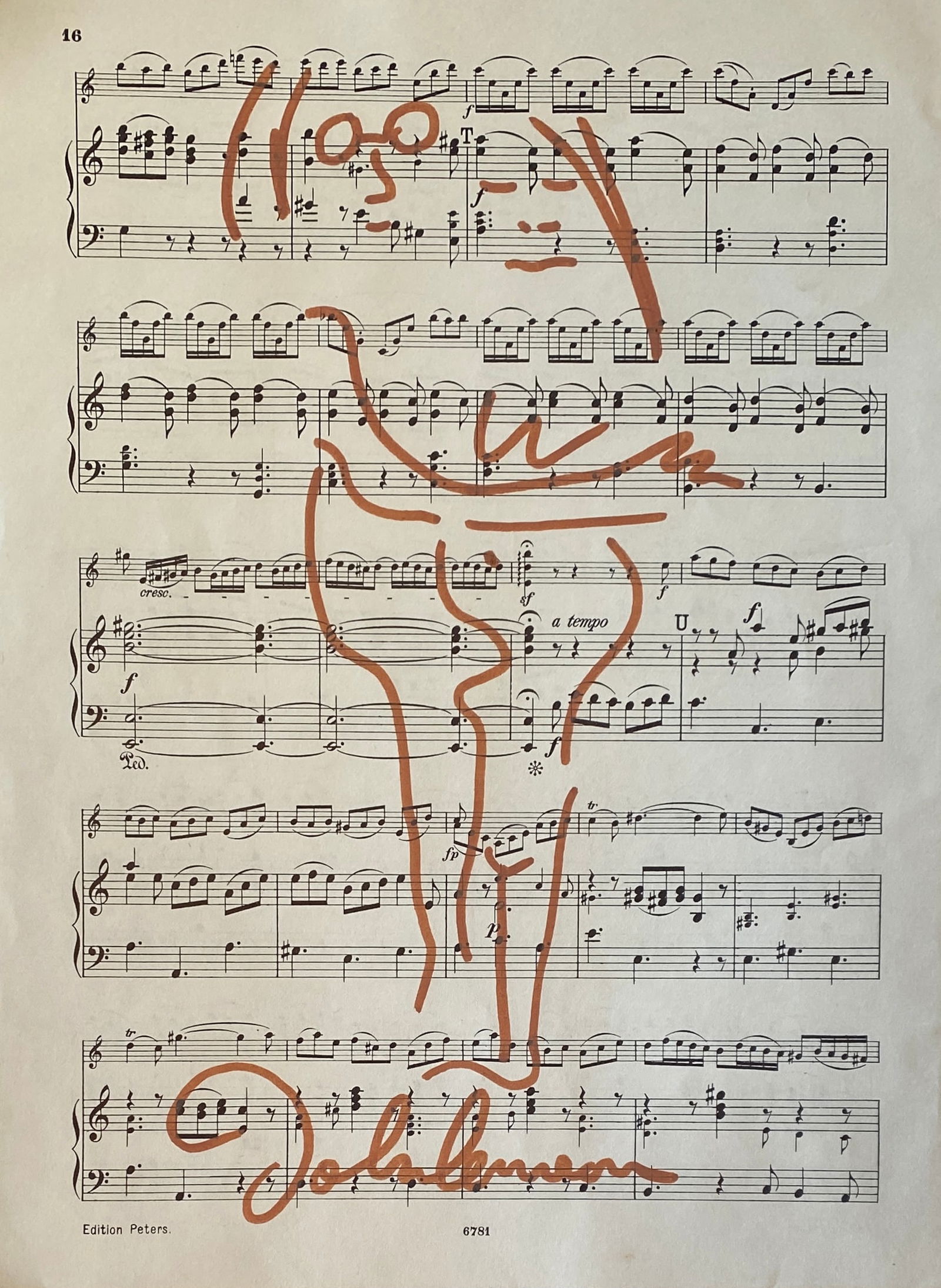 John Lennon Drawing On Paper Style Of (1 of 2)