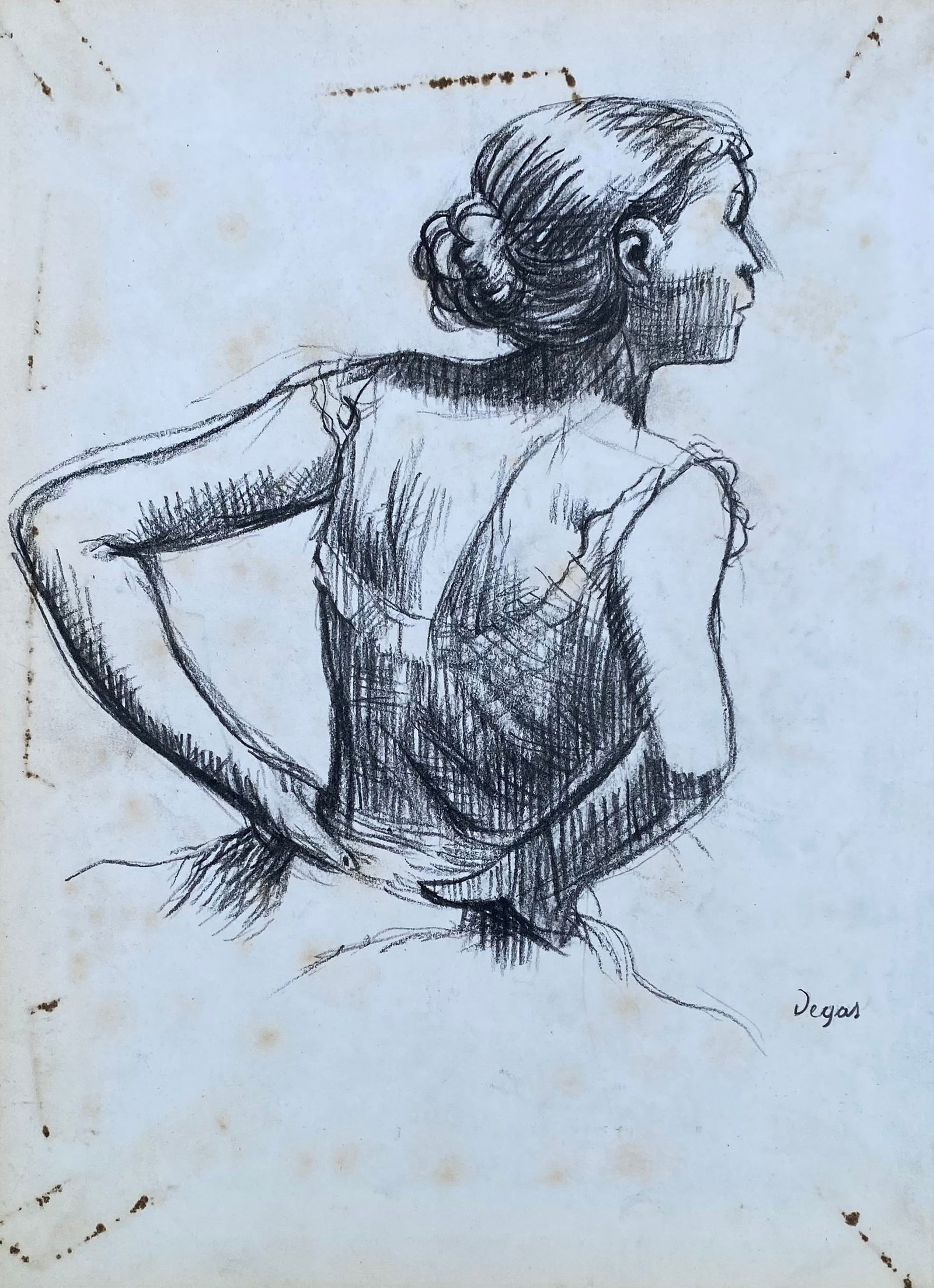 Edgar Degas, Charcoal on paper (Style Of): This lot consists of a hand painted Charcoal on paper in the style of the painter Edgar Degas.Hilaire-Germain-Edgar de Gas, better known as Edgar Degas, was a French painter, sculptor and printmaker.