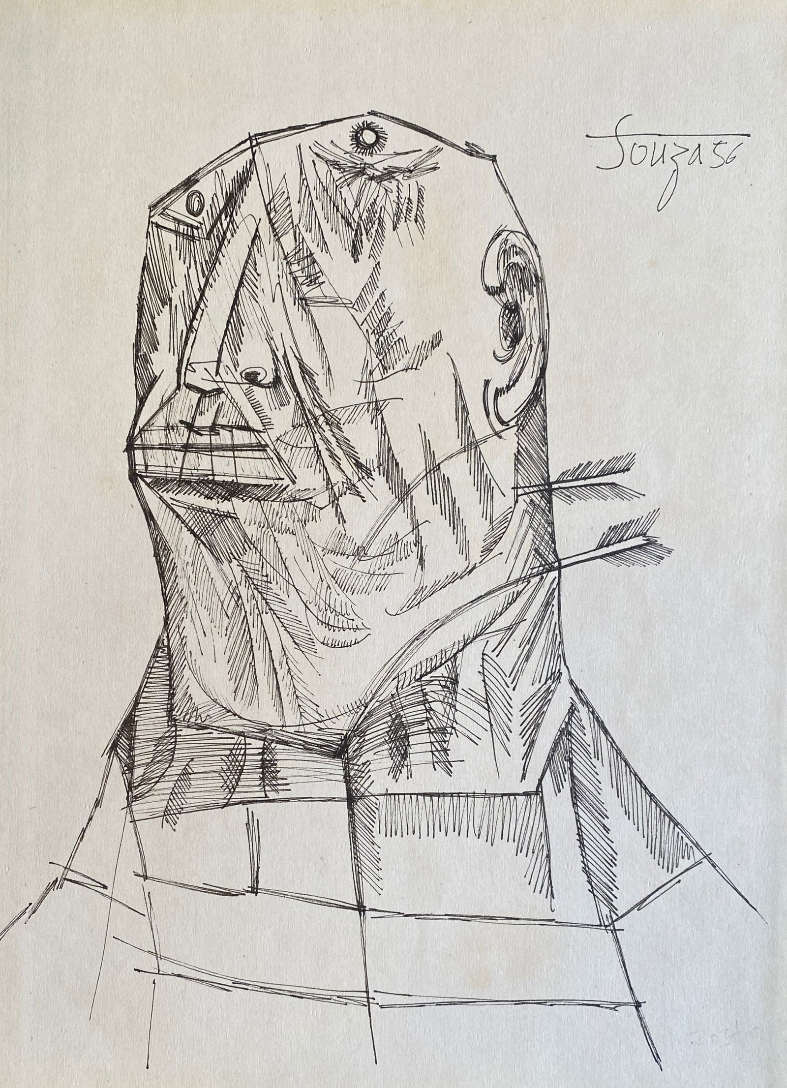 FRANCIS NEWTON SOUZA (1924-2002) PEN & INK (Style Of) (1 of 2)