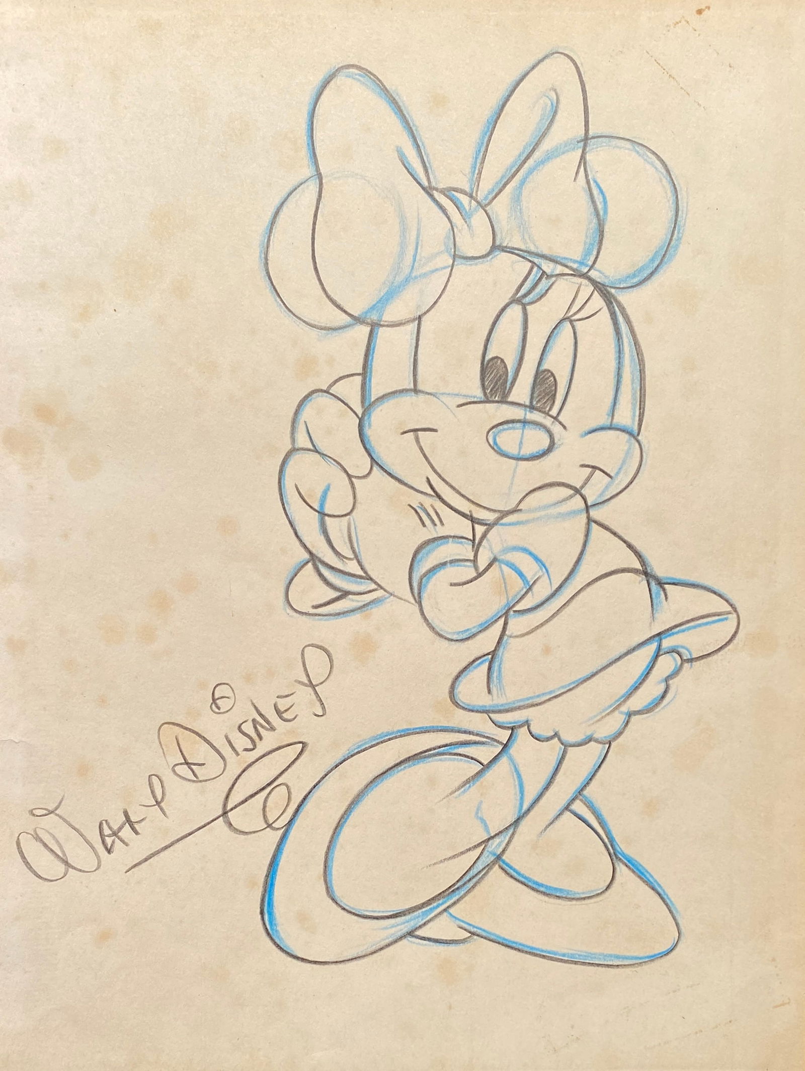 Walt Disney Hand Sketch of Minnie (style of) (1 of 2)