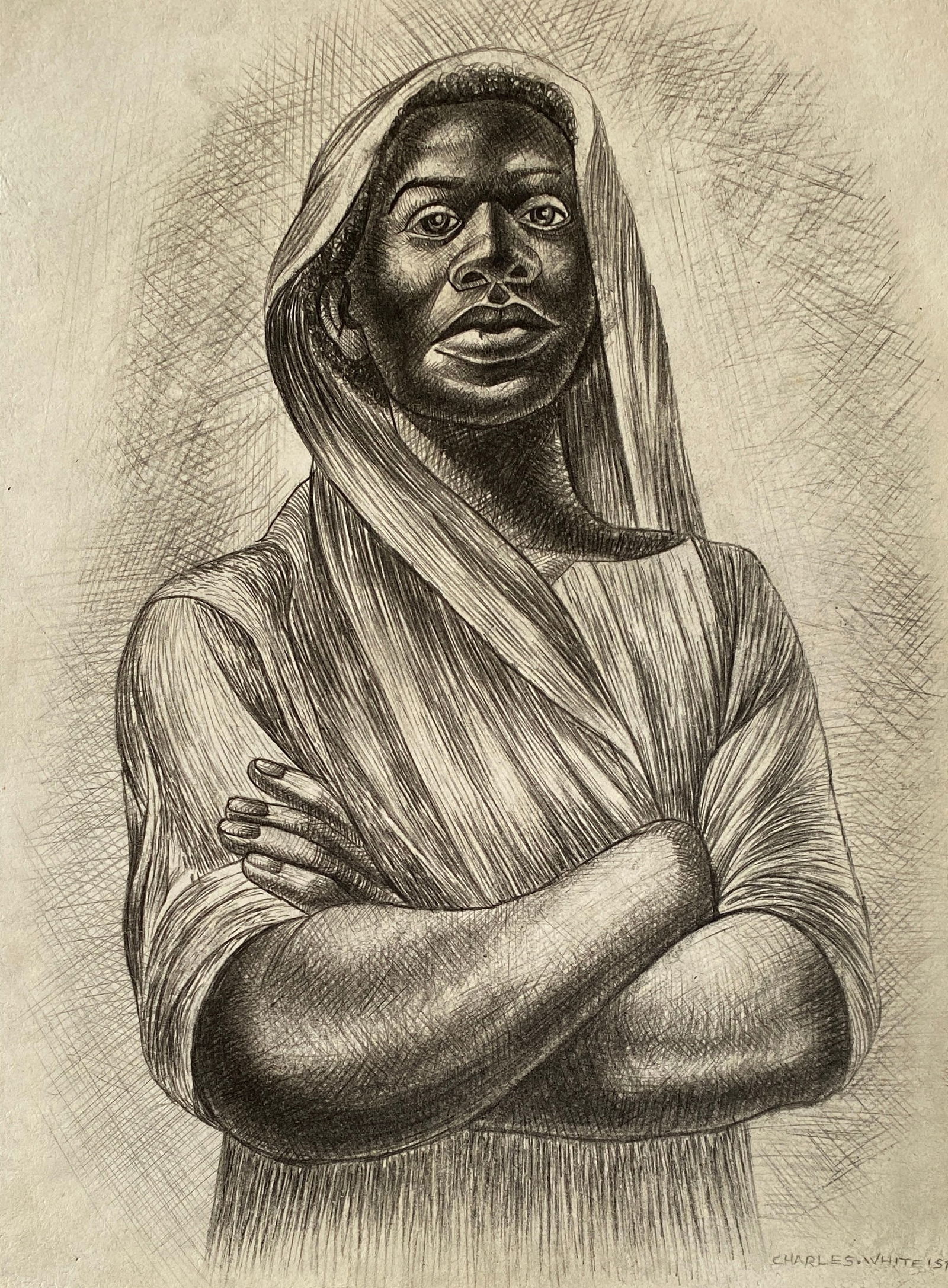 CHARLES WHITE, DRAWING (Style Of) (1 of 2)