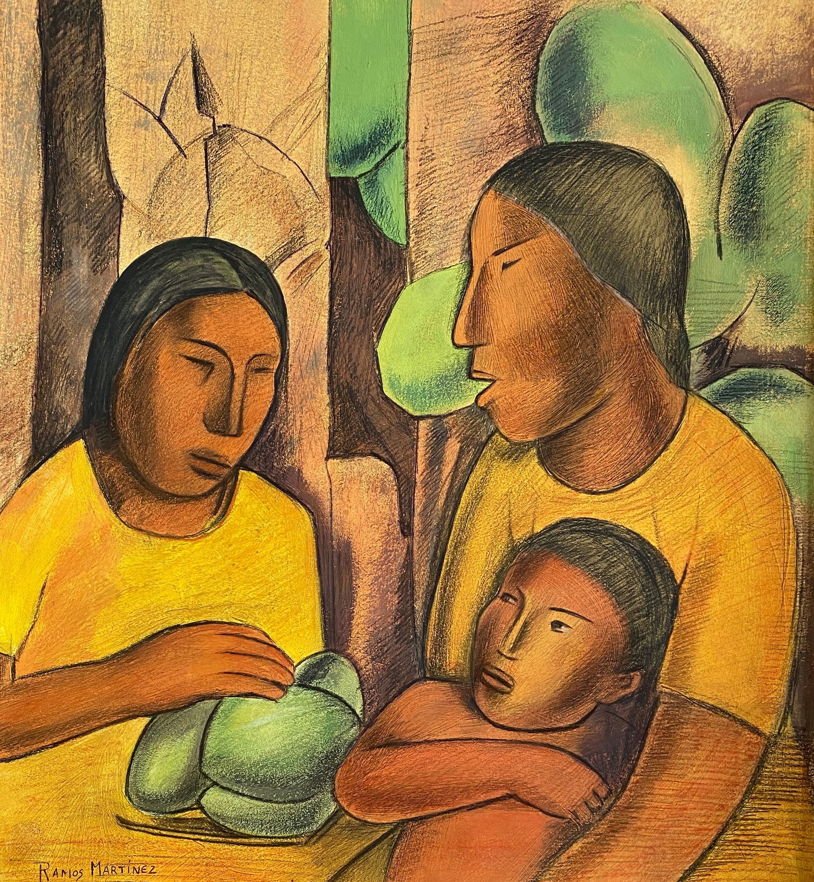 Alfredo Ramos Martínez Gouache On Paper Style Of (1 of 2)