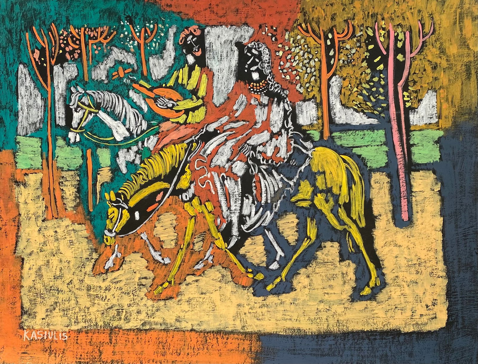 Vytautas KASIULIS (1918-1995) Gouache On Paper (Style Of) (1 of 2)