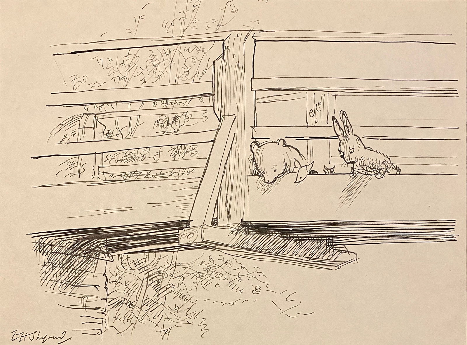 E. H. Shepard English (1879- 1976) Ink (Style of) (1 of 2)