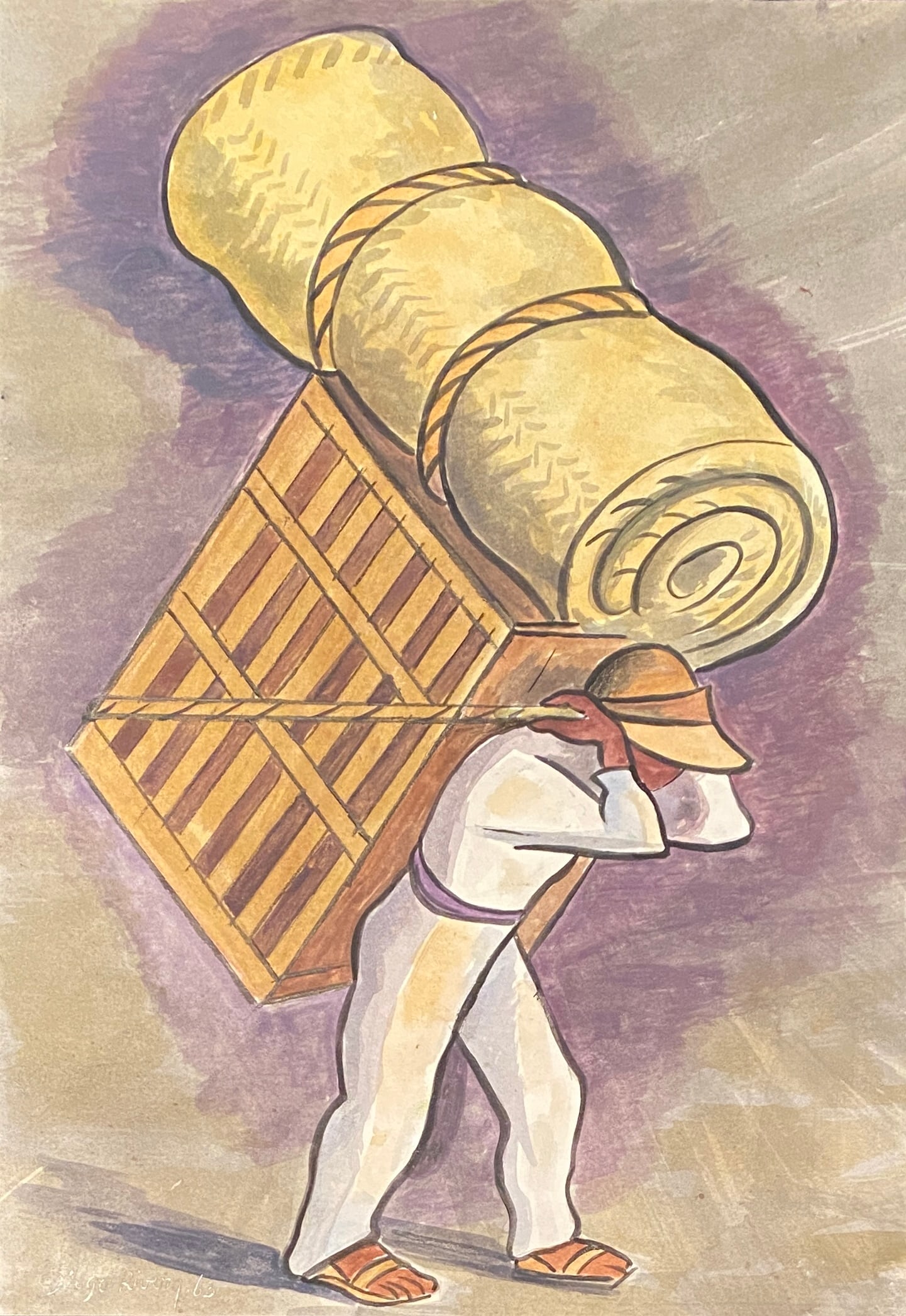 Diego Rivera Watercolor on Paper Style Of (1 of 2)