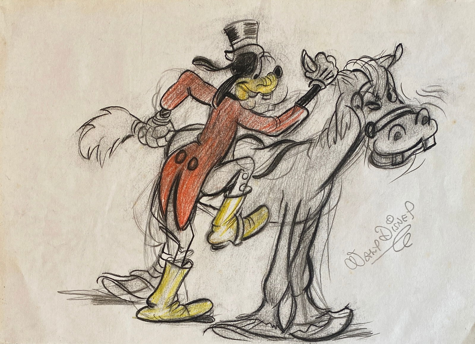 Walt Disney Hand Sketch of Goffy (style of) (1 of 2)