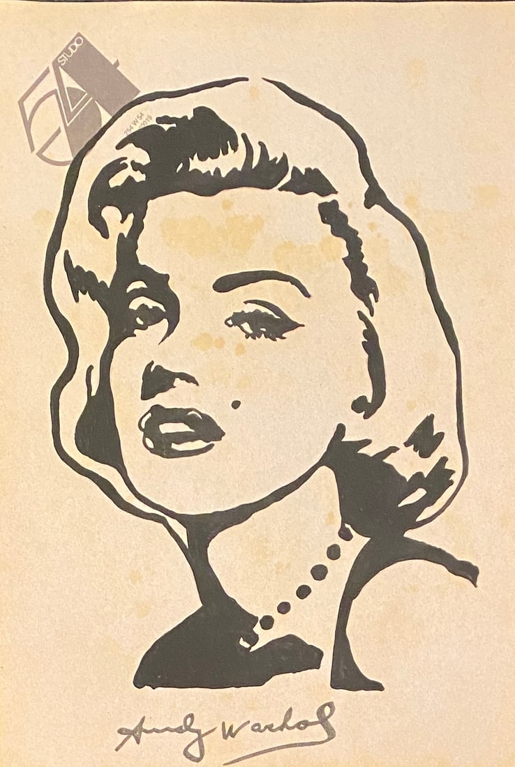 Andy Warhol American, 1928-1987 (Style Of): This lot consists of a hand painted Gouache on paper in the style of the painter Andy Warhol. Andy Warhol was an American artist and actor who played a crucial role in the birth and development of pop