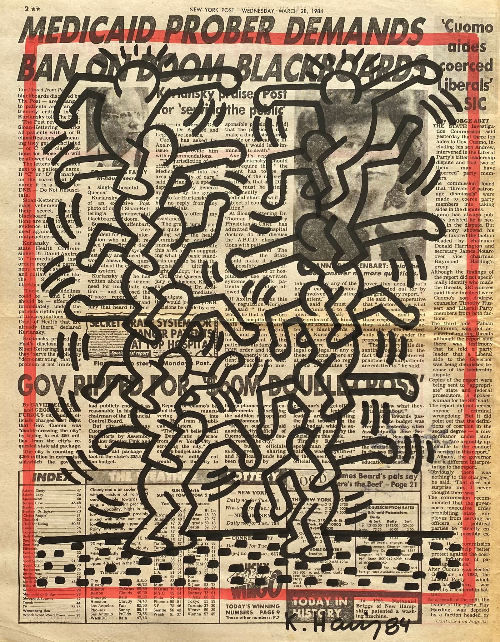 Keith Haring New York Newspaper painting 1984 After (1 of 2)