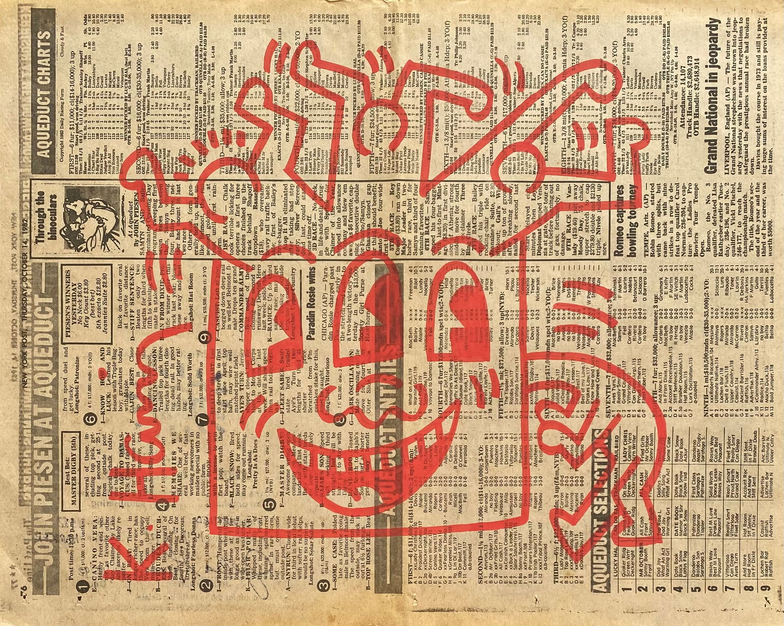 Keith Haring New York Newspaper painting 1982 After (1 of 2)