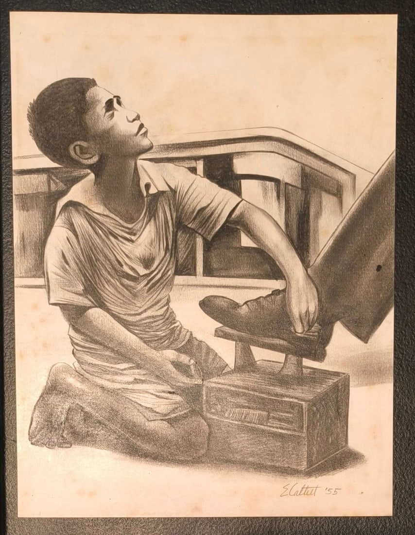 Elizabeth Catlett (1915 - 2012 American/Mexican) Style Of: This lot consists of a hand painted Drawing on paper in the style of the painter Elizabeth Catlett. Elizabeth Catlett Mora was an African-American naturalized Mexican sculptor and printmaker. She is b