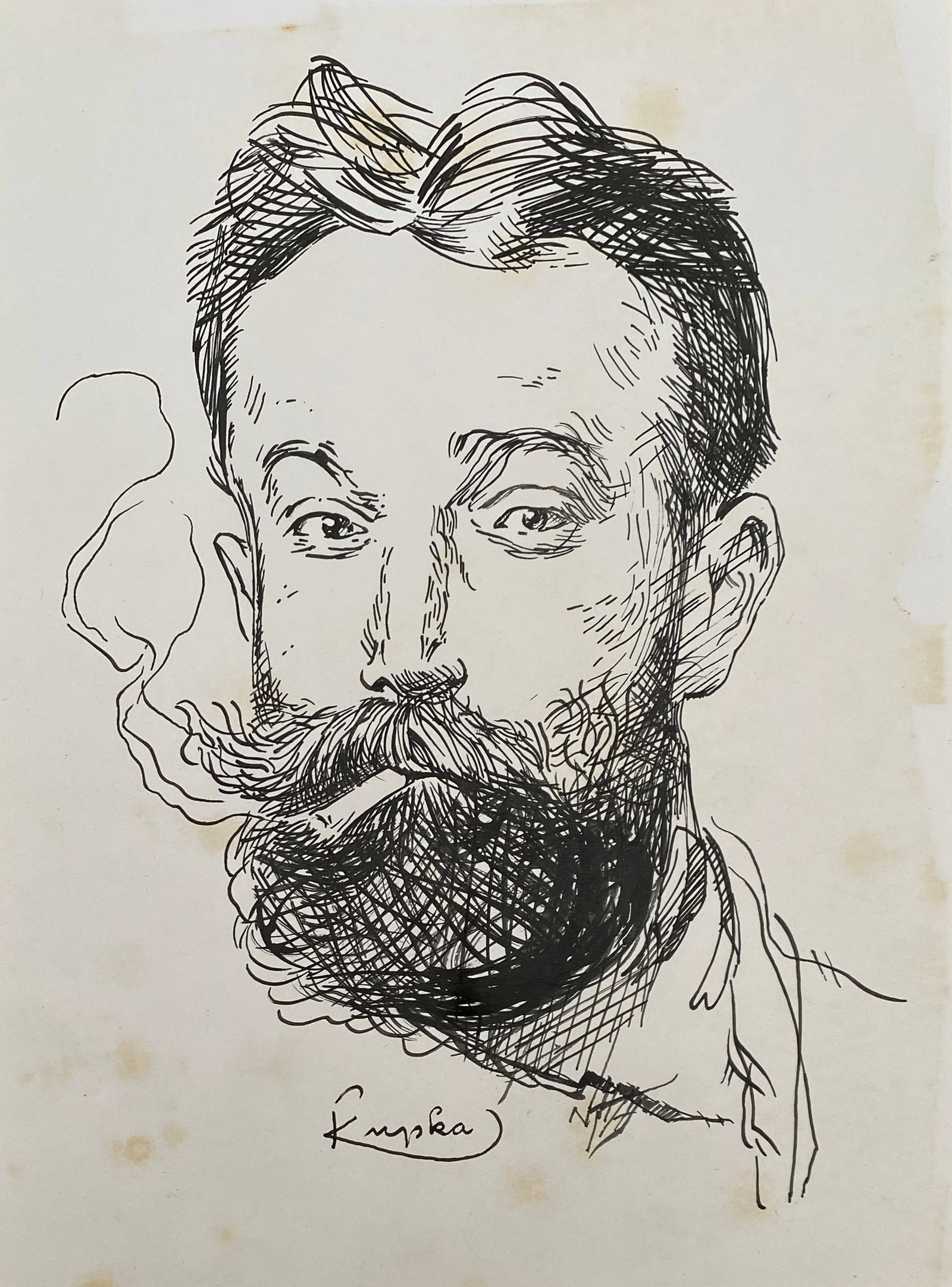 Frantisek KUPKA (CZE/1871-1957) Style Of: This lot consists of a hand painted ink on paper in the style of the painter František Kupka.František Kupka was a Czech painter and graphic artist considered one of the pioneers and co-founder of t