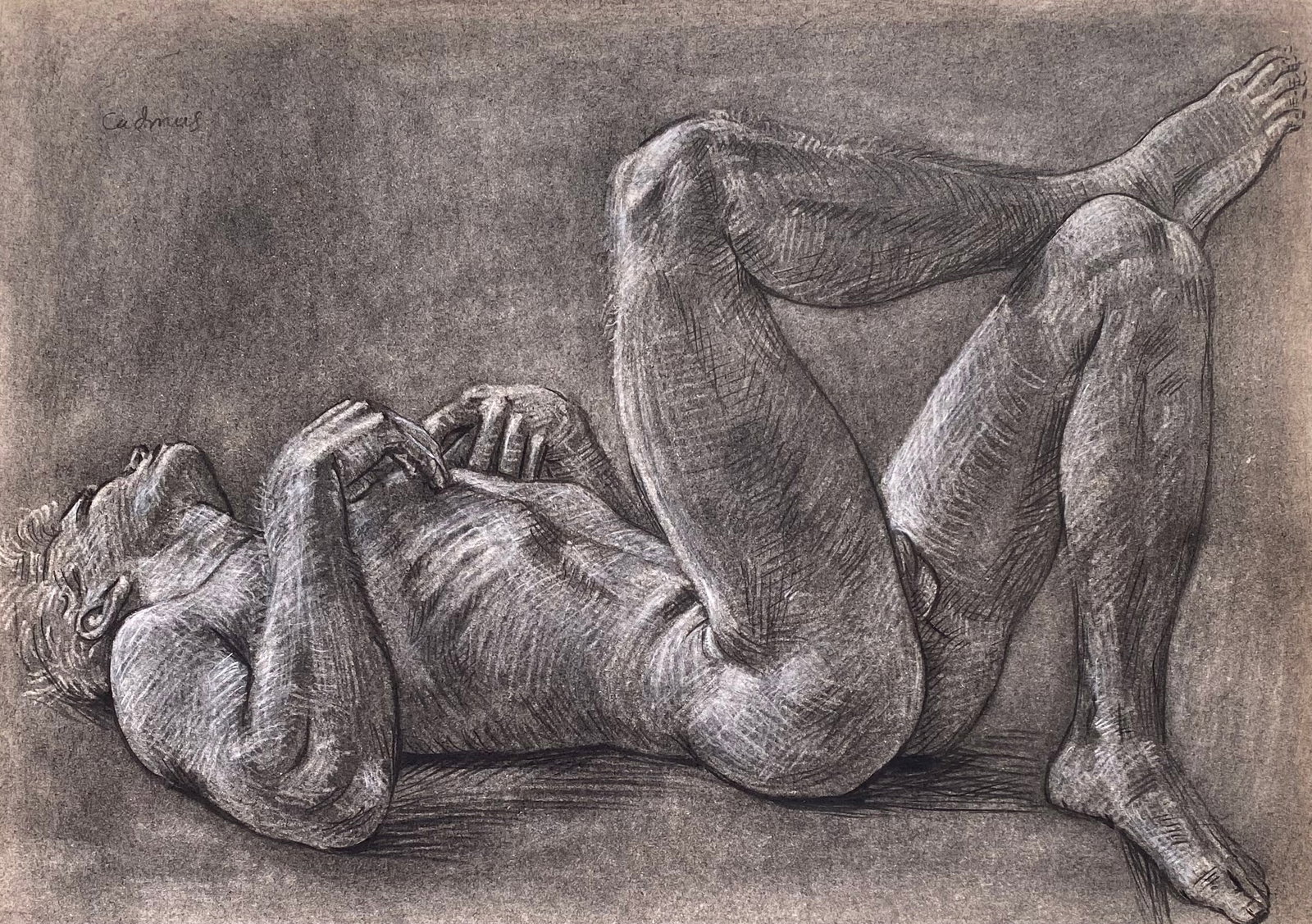 Paul Cadmus (American, 1904-1999) Drawing (Style Of): This lot consists of a hand Mixed Media on paper in the style of the painter Paul Cadmus. Paul Cadmus was an American painter, known for his paintings and drawings of male nudes. His work combines ele