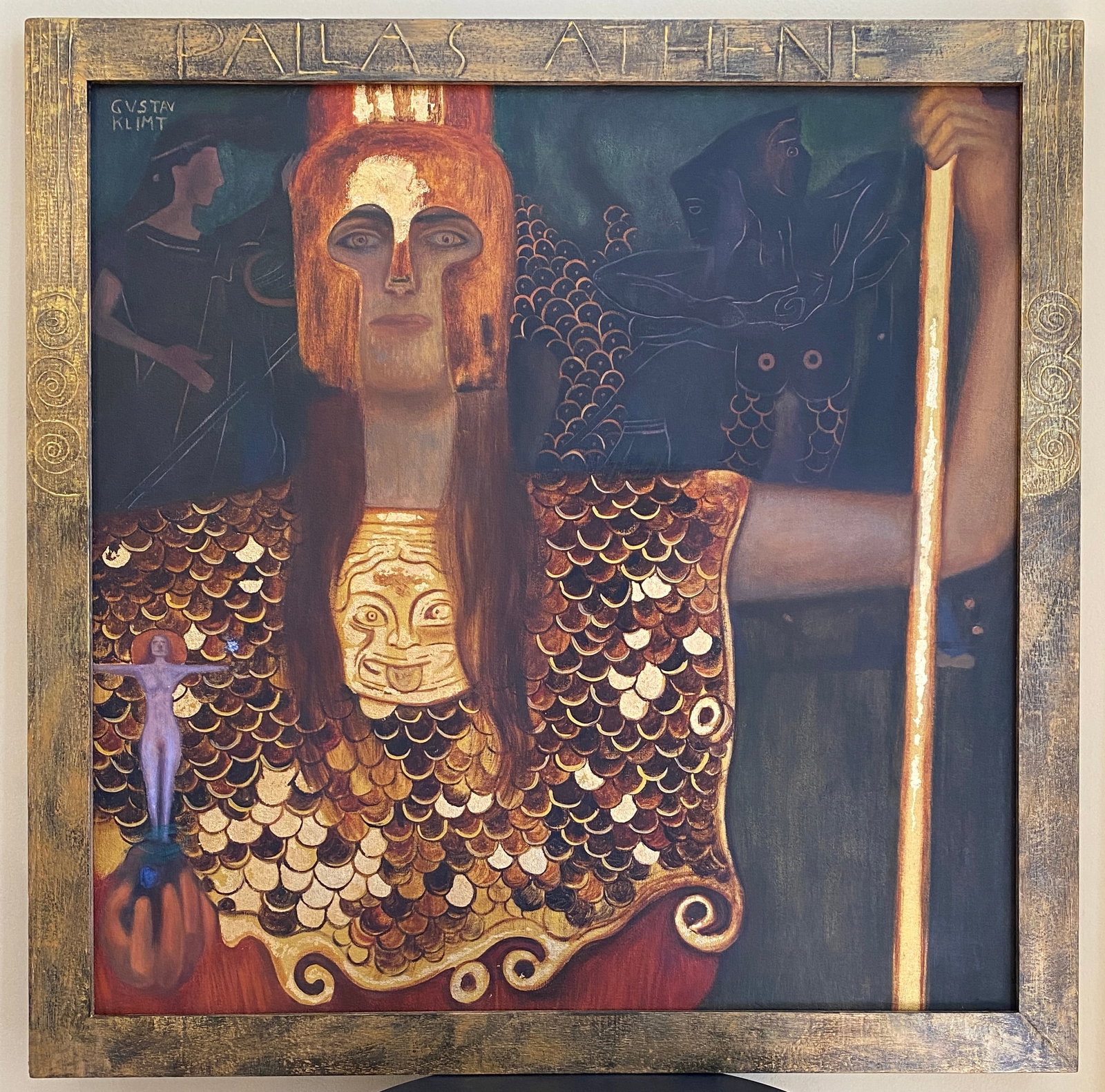 Gustav Klimt (Austrian, 1862-1918) - Oil Painting Style Of: This lot consists of a hand-painted oil on canvas in the style of the painter Gustav Klimt. The Austrian artist Gustav Klimt was not only one of the leading exponents of late 19th-century Viennese art