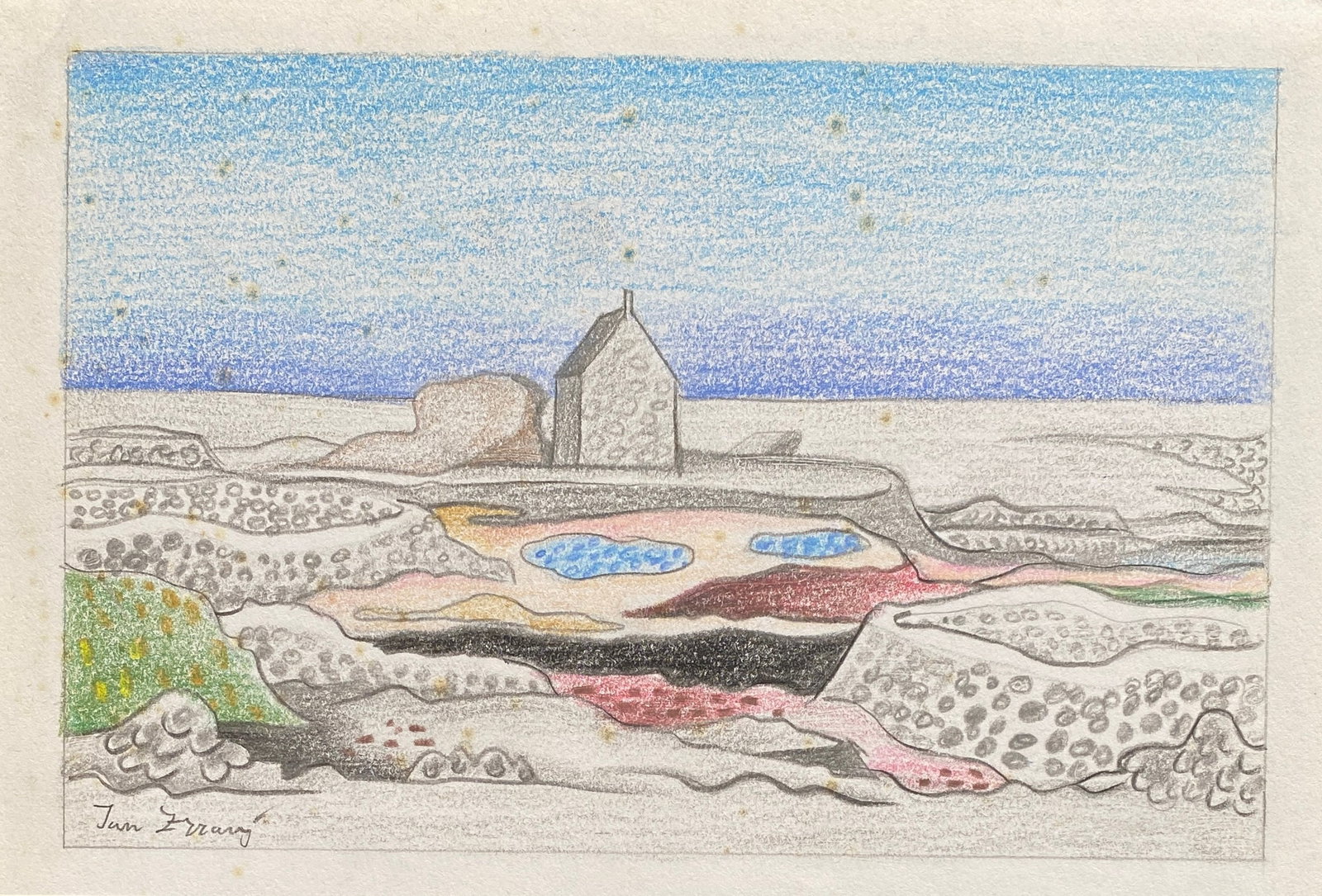Jan Zrzavy Czech, French 1890 - 1977 (Style of): This lot consists of a hand painted Drawing on paper in the style of the painter Jan Zrzavy Czech. A Czech artist, graphic illustrator, stage designer and writer. Jan Zrzavy was one of the leading rep
