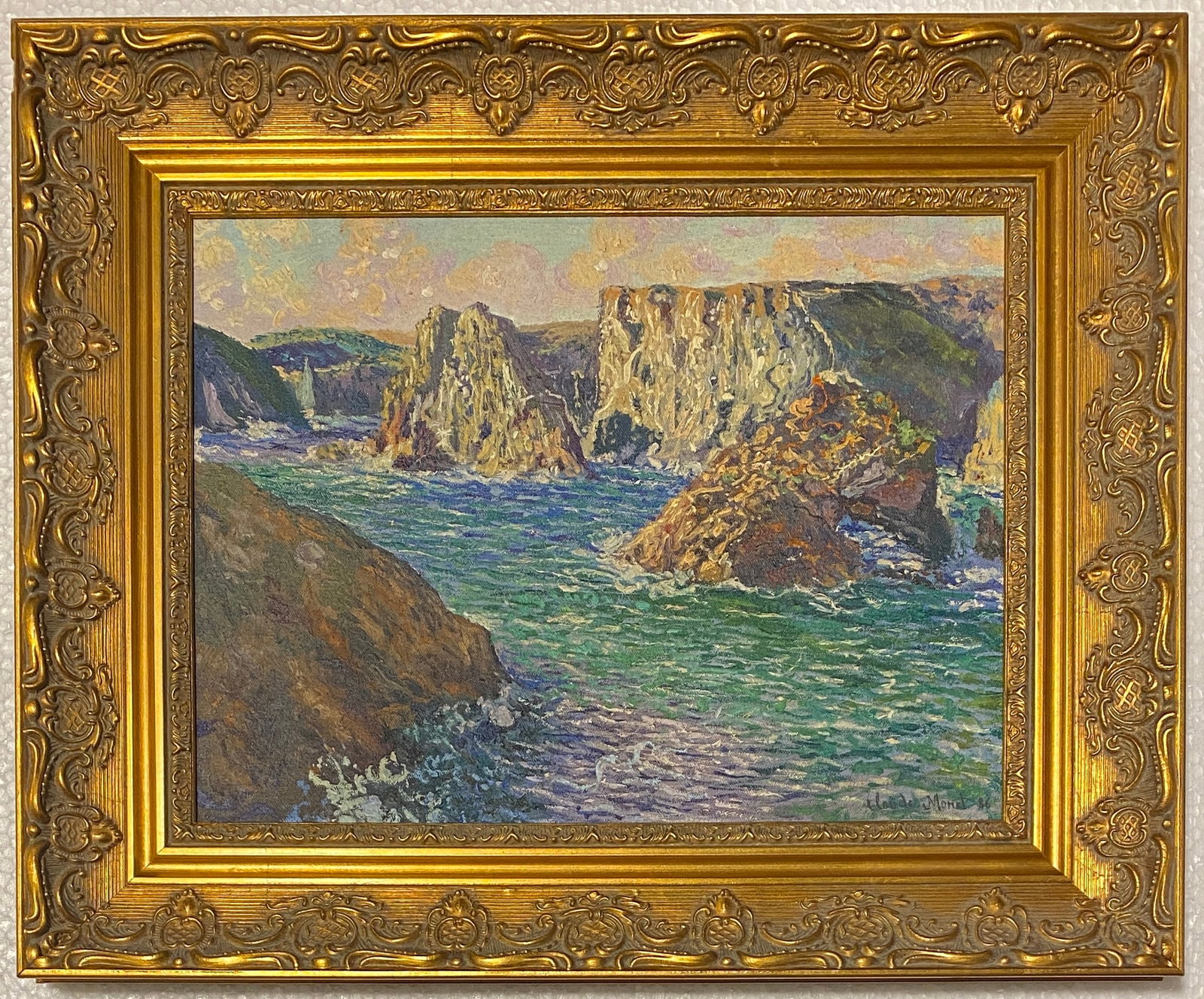 Claude Monet French (Oil on Canvas Painting) In style of: This lot consists of a hand painted Oil on Canvas rendered in style of the French painter Claude Monet (1840-1926).Oscar-Claude Monet was a French painter, a founder of French Impressionist painting a