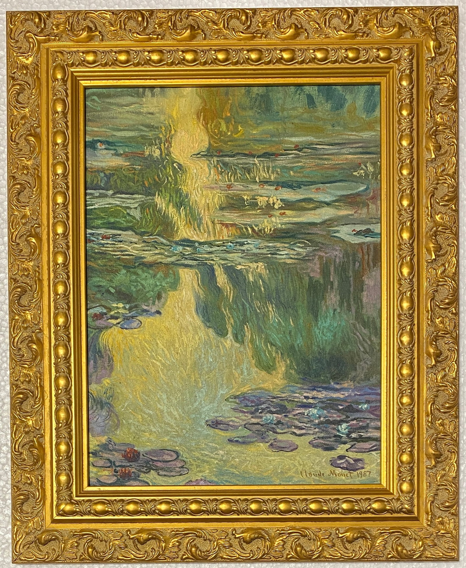 Claude Monet French (Oil on Canvas Painting) In style of: This lot consists of a hand painted Oil on Canvas rendered in style of the French painter Claude Monet (1840-1926).Oscar-Claude Monet was a French painter, a founder of French Impressionist painting a