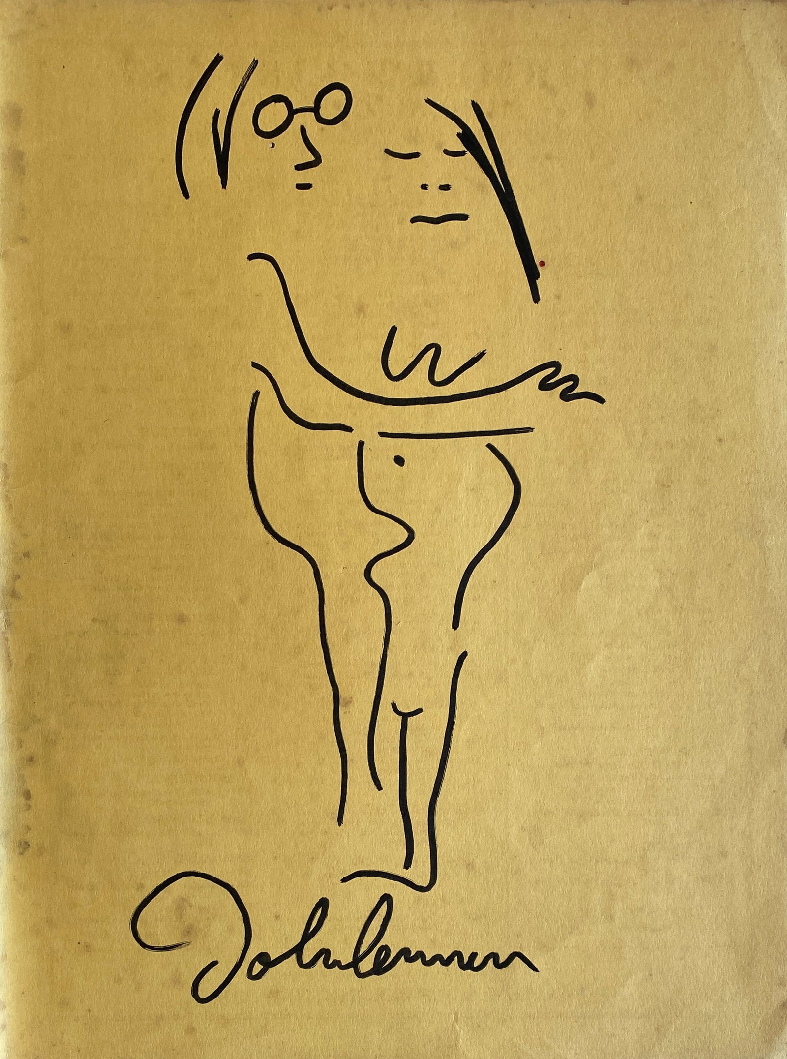 John Lennon Drawing On Paper Style Of (1 of 2)