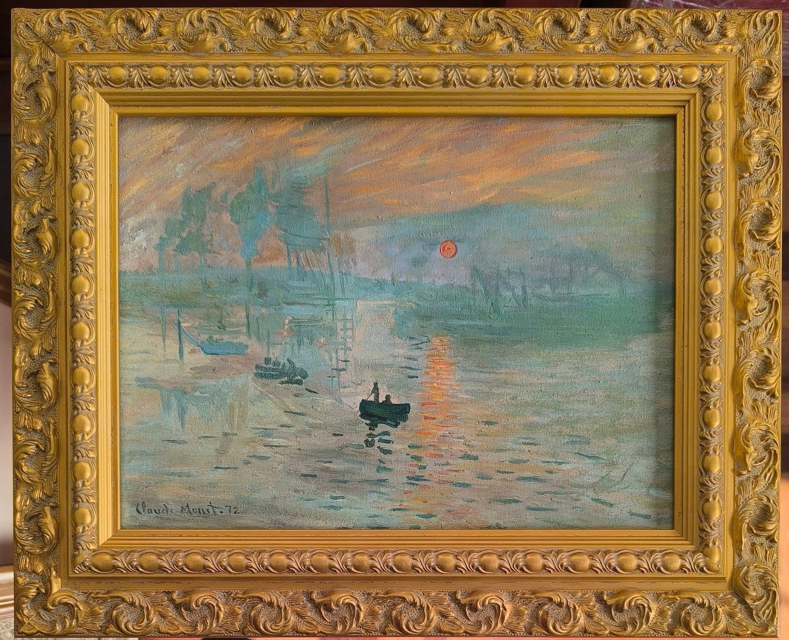 Claude Monet French (Oil on Canvas Painting) In style of: This lot consists of a hand painted Oil on Canvas rendered in style of the French painter Claude Monet (1840-1926).Oscar-Claude Monet was a French painter, a founder of French Impressionist painting a