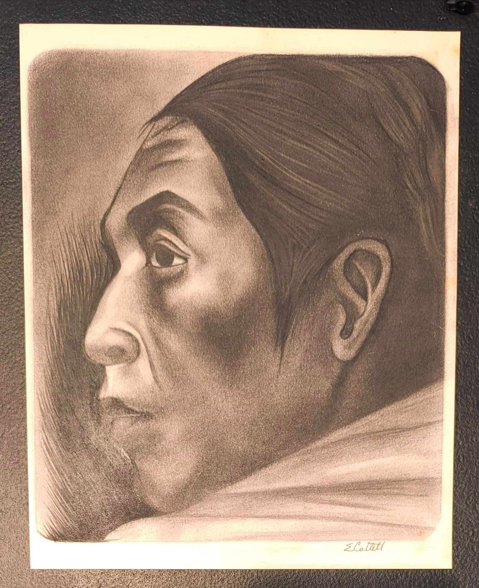 Elizabeth Catlett (1915 - 2012 American/Mexican) Style Of: This lot consists of a hand painted Drawing on paper in the style of the painter Elizabeth Catlett. Elizabeth Catlett Mora was an African-American naturalized Mexican sculptor and printmaker. She is b