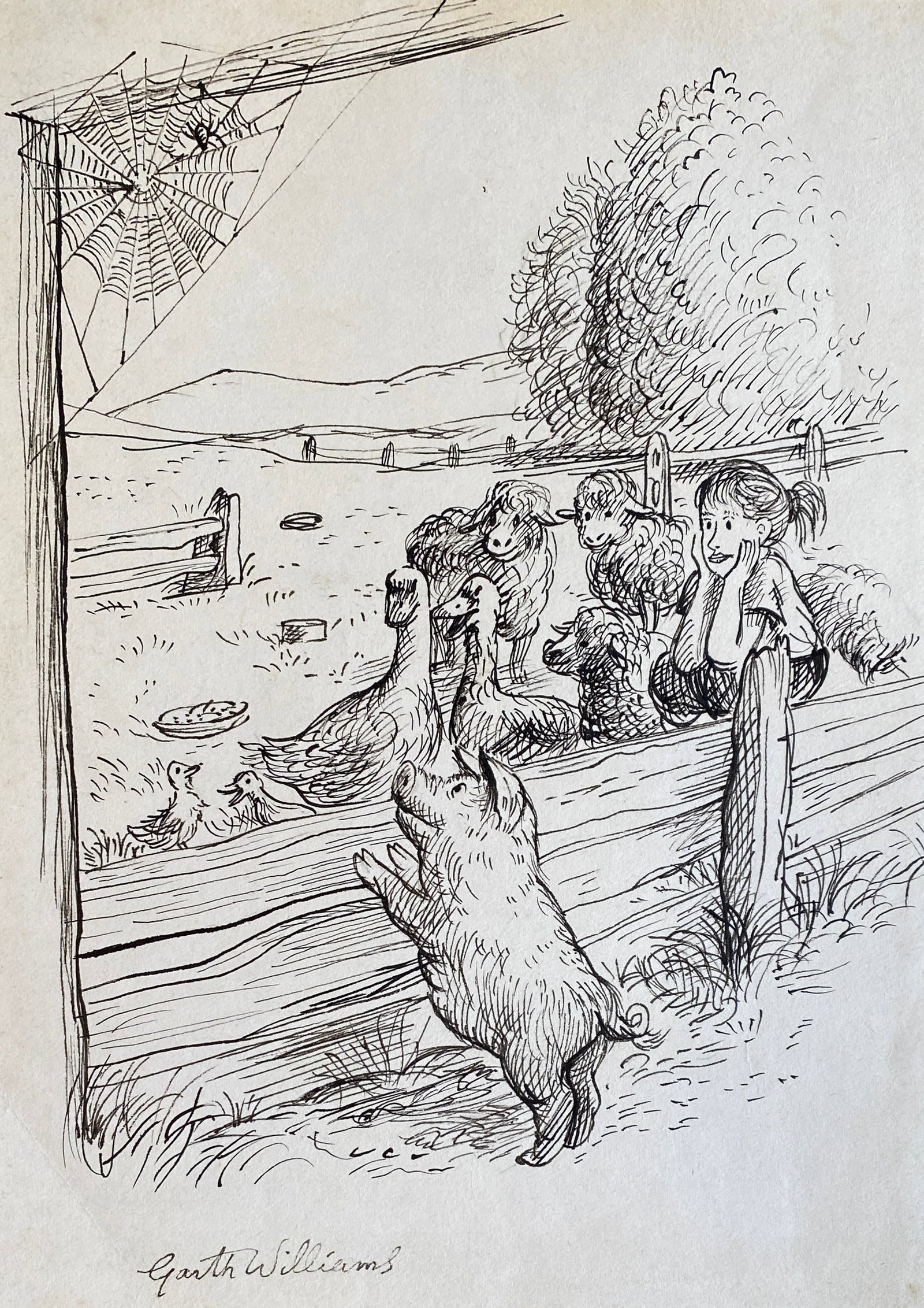 Garth Williams: Charlotte's Web. (American, 1912-1996) Style Of (1 of 2)