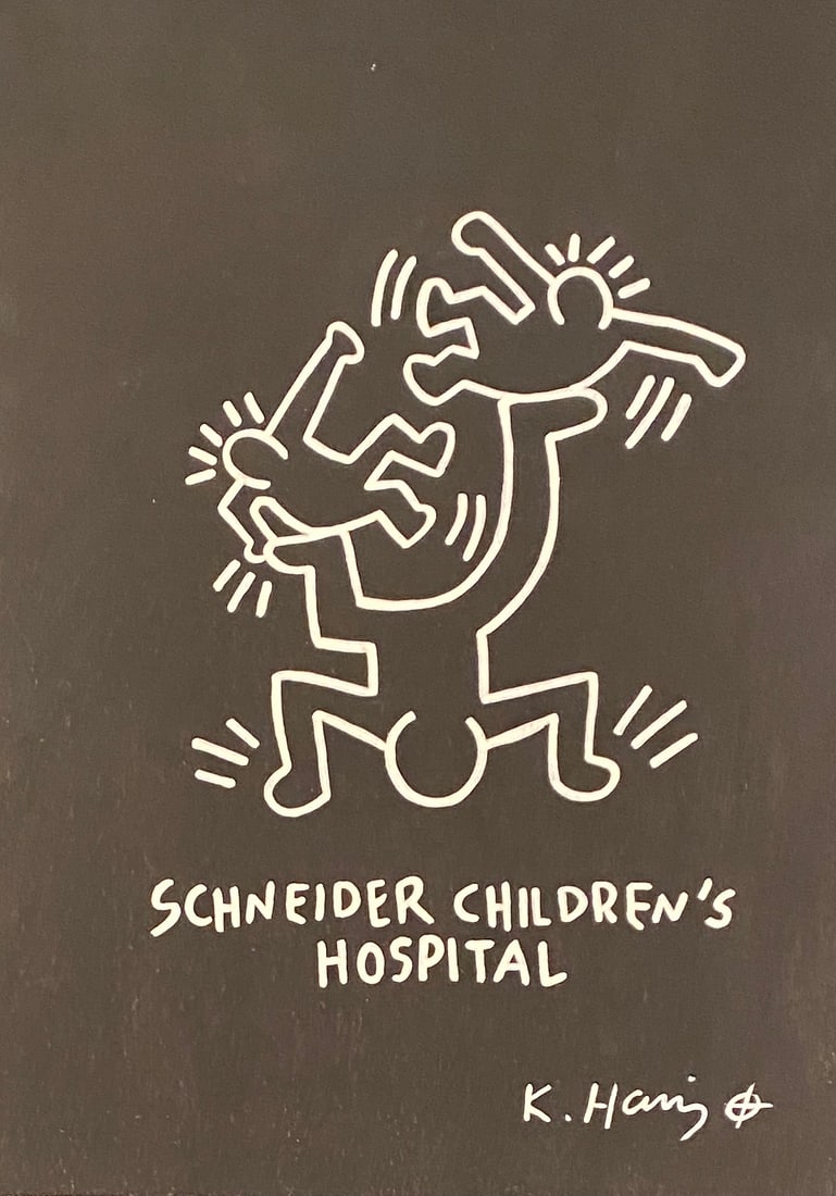 KEITH HARING MARKER ON PAPER STYLE OF: This lot consists of a hand painted drawing on paper in the style of the painter Keith Haring.Keith Allen Haring was an American artist and social activist whose pop art emerged from the New York graf