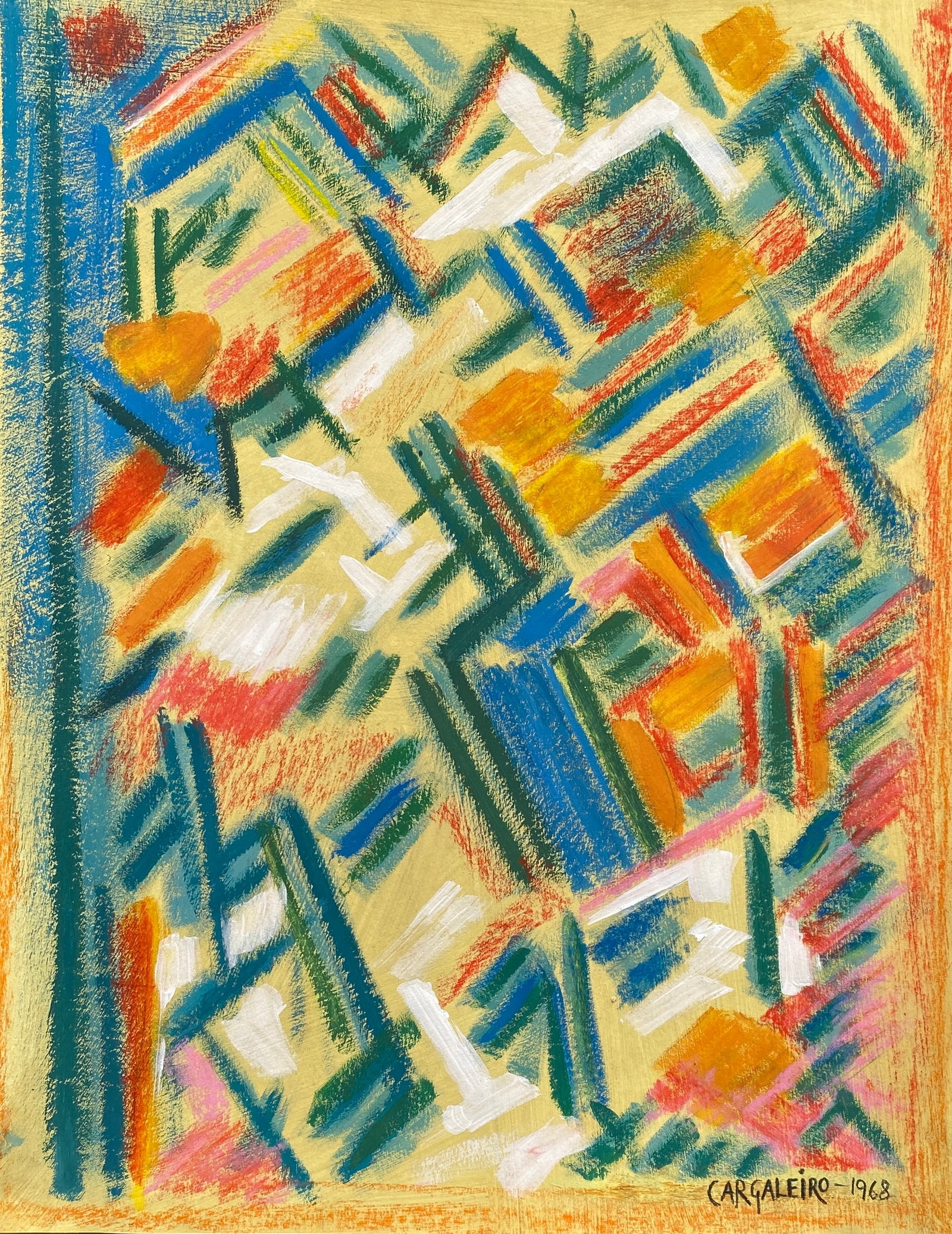 MANUEL CARGALEIRO (b.1927) - 'Untitled' Style Of: This lot consists of a hand painted Mixed Media on paper in the style of the painter Manuel Cargaleiro.Manuel Cargaleiro was a Portuguese artist who created ceramics and paintings. Cargaleiro learned 