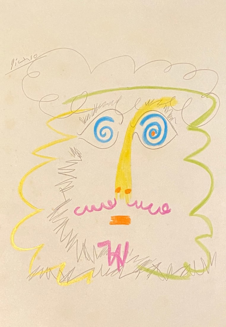 Pablo Picasso (Drawing on Paper Painting) Style of: This lot consists of a hand painted Drawing on Paper in the style of the painter Pablo Picasso. Pablo Ruiz Picasso (25 October 1881 – 8 April 1973) was a Spanish painter, sculptor, printmaker, ceram
