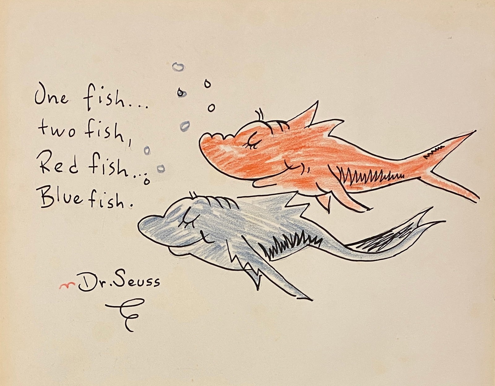 DR. SEUSS American 1921-1990 Sketch/Paper (Style Of) (1 of 2)