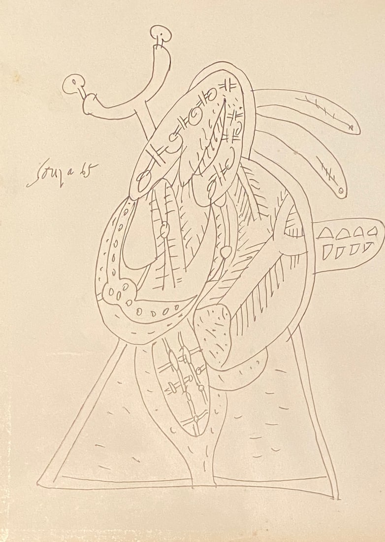 FRANCIS NEWTON SOUZA (1924-2002) PEN & INK (Style Of): This lot consists of a hand painted Ink on paper in the style of the painter FRANCIS NEWTON SOUZA.Francis Newton Souza was a Portuguese-British painter of Indian origin. He was a founding member of th