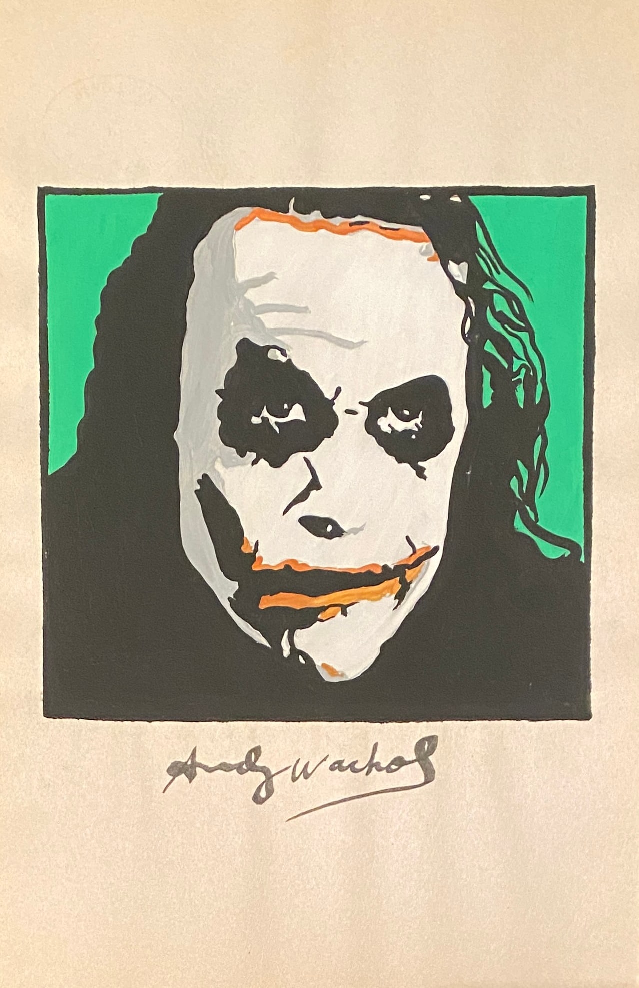 Andy Warhol American, 1928-1987 (Style Of): This lot consists of a hand painted Gouache on paper in the style of the painter Andy Warhol. Andy Warhol was an American artist and actor who played a crucial role in the birth and development of pop