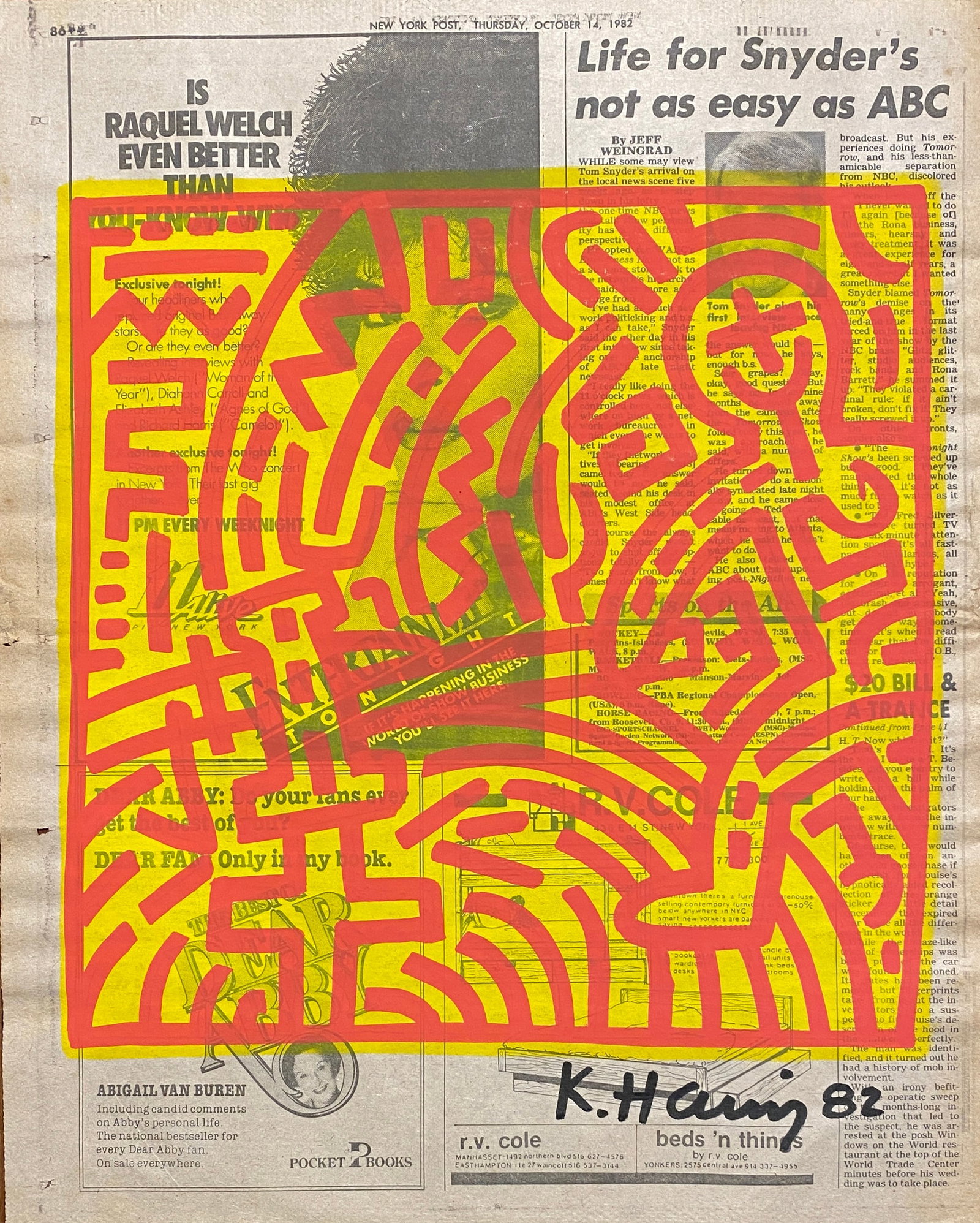 Keith Haring New York Newspaper painting 1982 After (1 of 2)