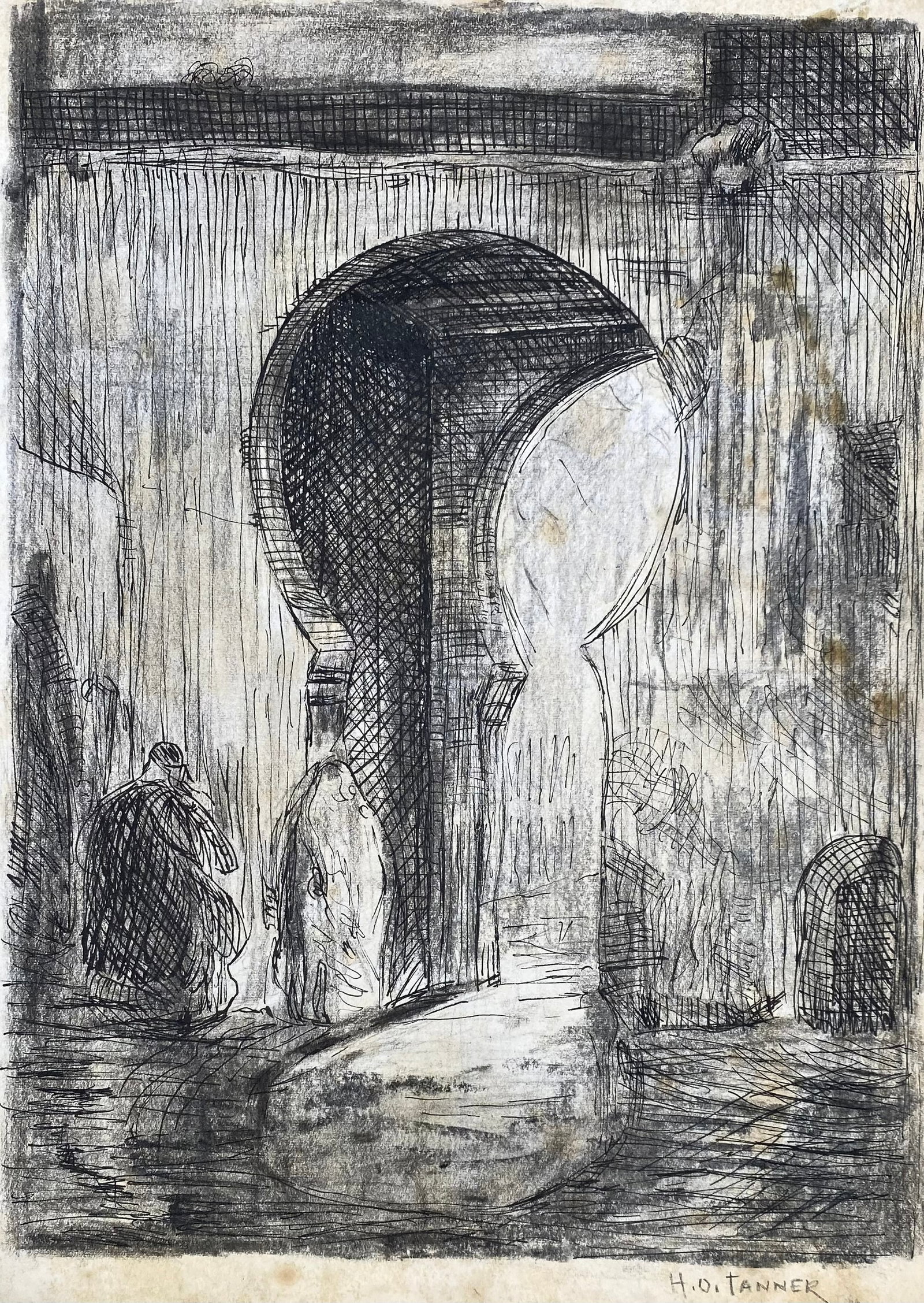 Henry Ossawa Tanner (1859-1937) (Style Of): This lot consists of a hand painted Ink on paper in the style of the painter Henry Ossawa Tanner.Henry Ossawa Tanner was an American painter who was a disciple of Thomas Eakins. He was the first Afric