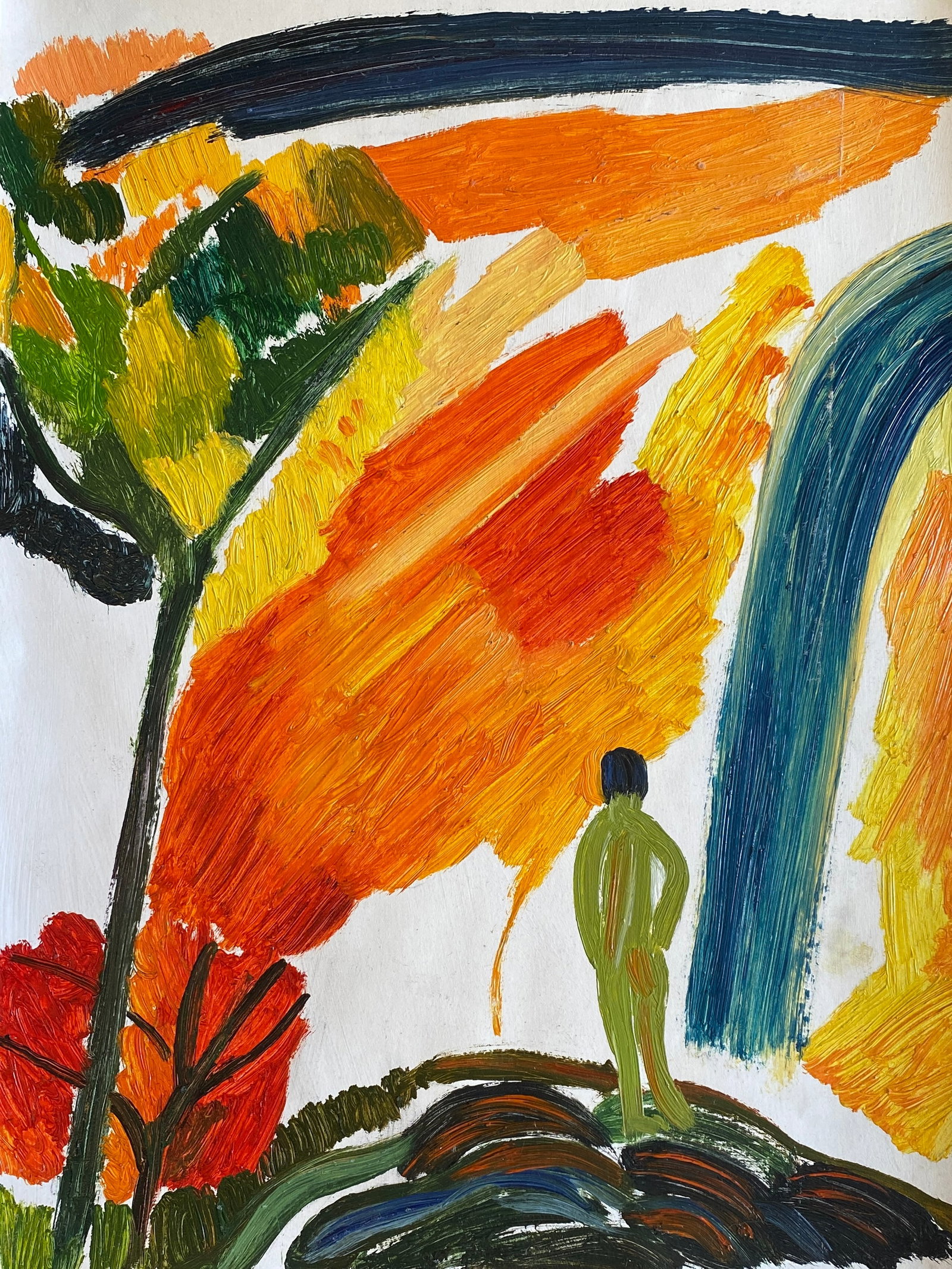 MATTHEW WONG 1984-2019 CANADIAN-CHINESE PAINTING ON PAPER STYLE OF: This lot consists of a hand-painted painting on paper in the style of painter Matthew Wong. Matthew Wong was a Canadian artist. Self-taught as a painter, Wong received critical acclaim for his work be