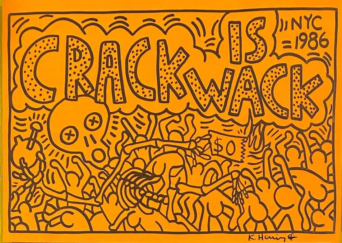 KEITH HARING MIXED MEDIA ON PAPER STYLE OF (1 of 1)