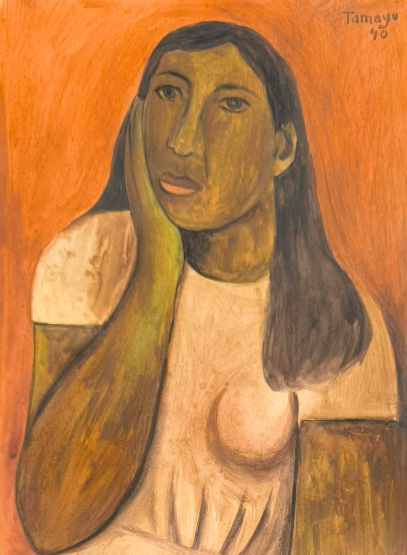 Rufino Tamayo (Mexican, 1899-1991) Style of: This lot consists of a hand painted Mixed Media on paper in the style of the painter Rufino Tamayo. Rufino del Carmen Arellanes Tamayo (Oaxaca de Juárez, August 25, 1899 - Mexico City, June 24, 1991)