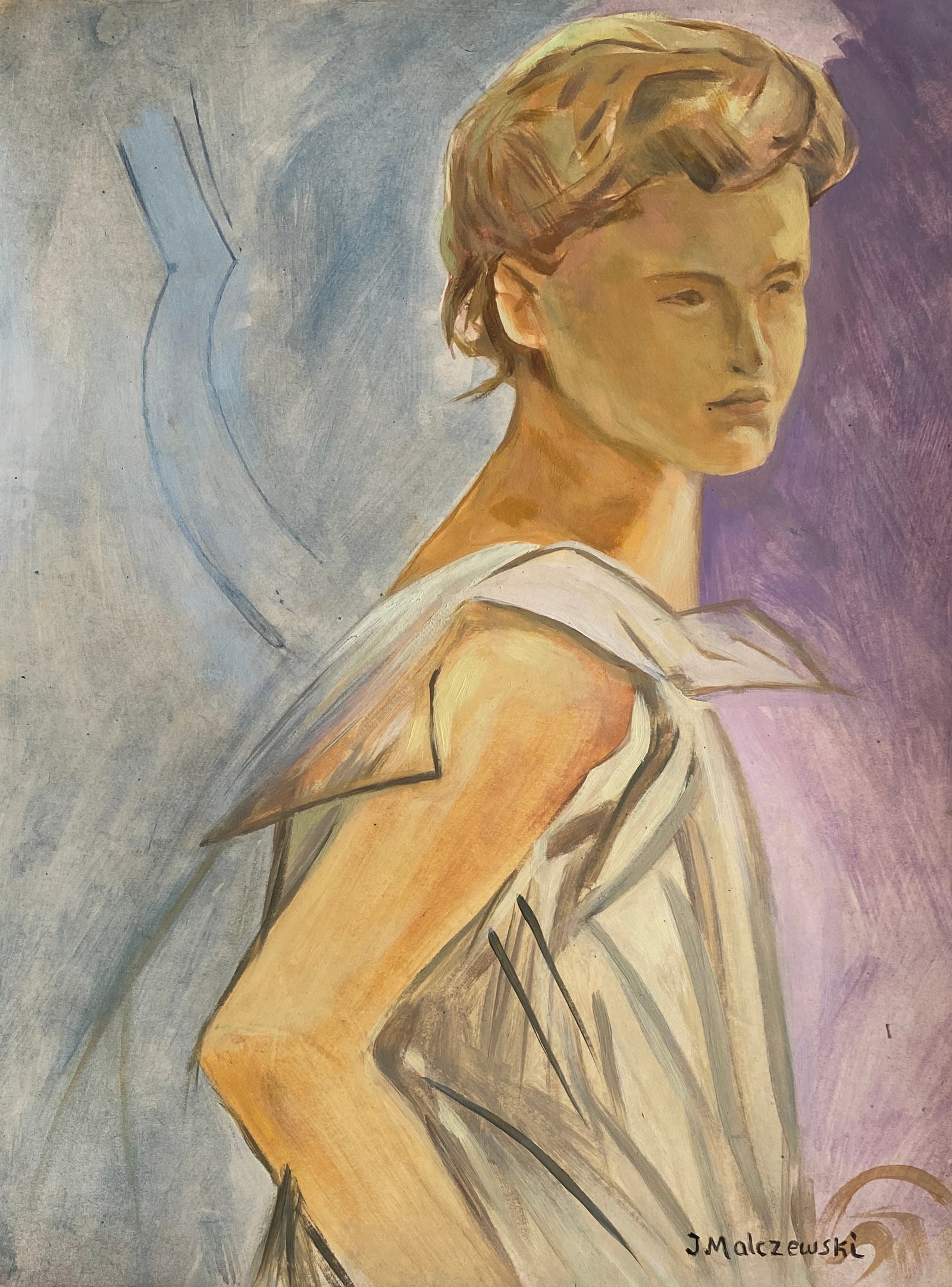 Jacek Malczewski Watercolor On Paper Style Of: This lot consists of a hand painted Watercolor on paper in the style of the painter Jacek Malczewski. Jacek Malczewski was a Polish painter, one of the main representatives of the artistic movement kn