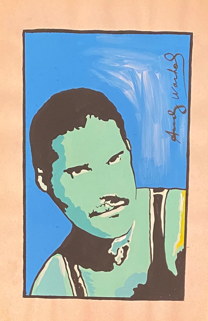 Andy Warhol American, 1928-1987 (Style Of): This lot consists of a hand painted Gouache on paper in the style of the painter Andy Warhol. Andy Warhol was an American artist and actor who played a crucial role in the birth and development of pop