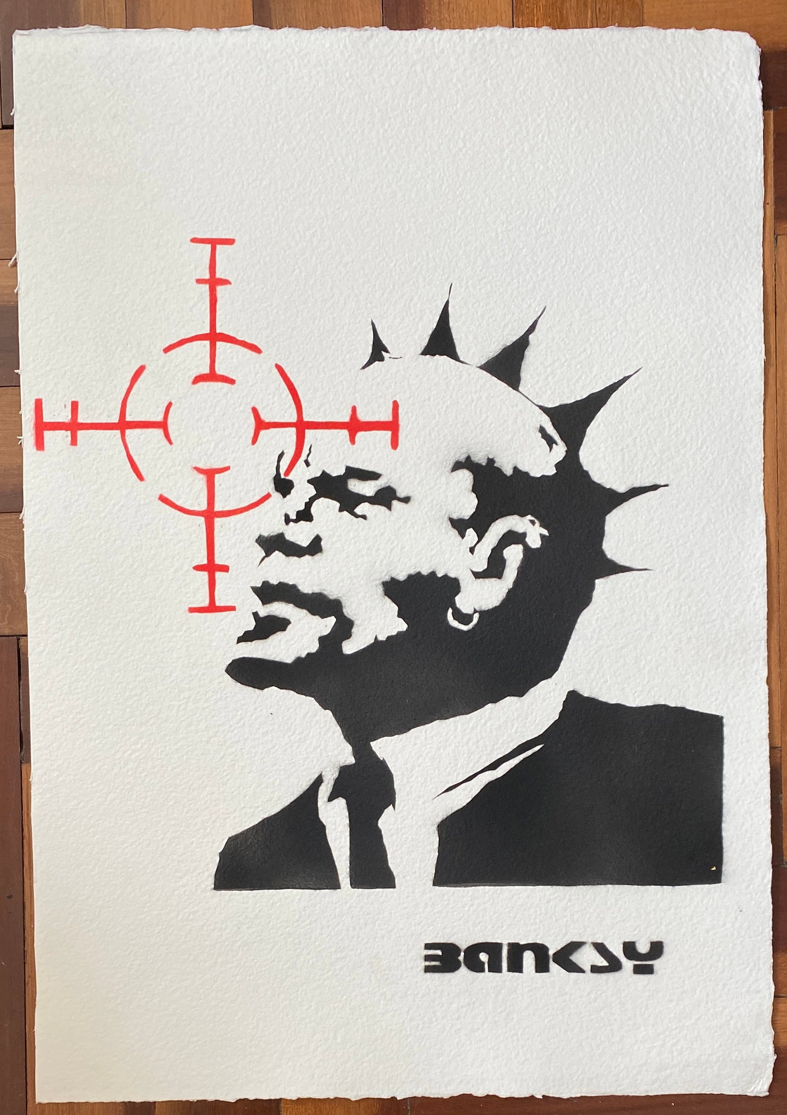 BANKSY (B. 1974), STENCIL SPRAY ON PAPER (Style Of) (1 of 2)