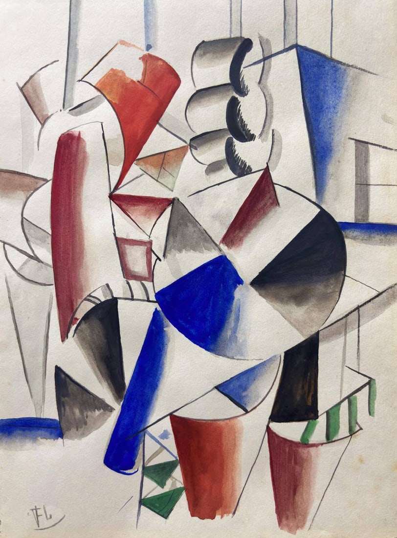 Fernand Leger Mixed media on paper (style of) (1 of 2)