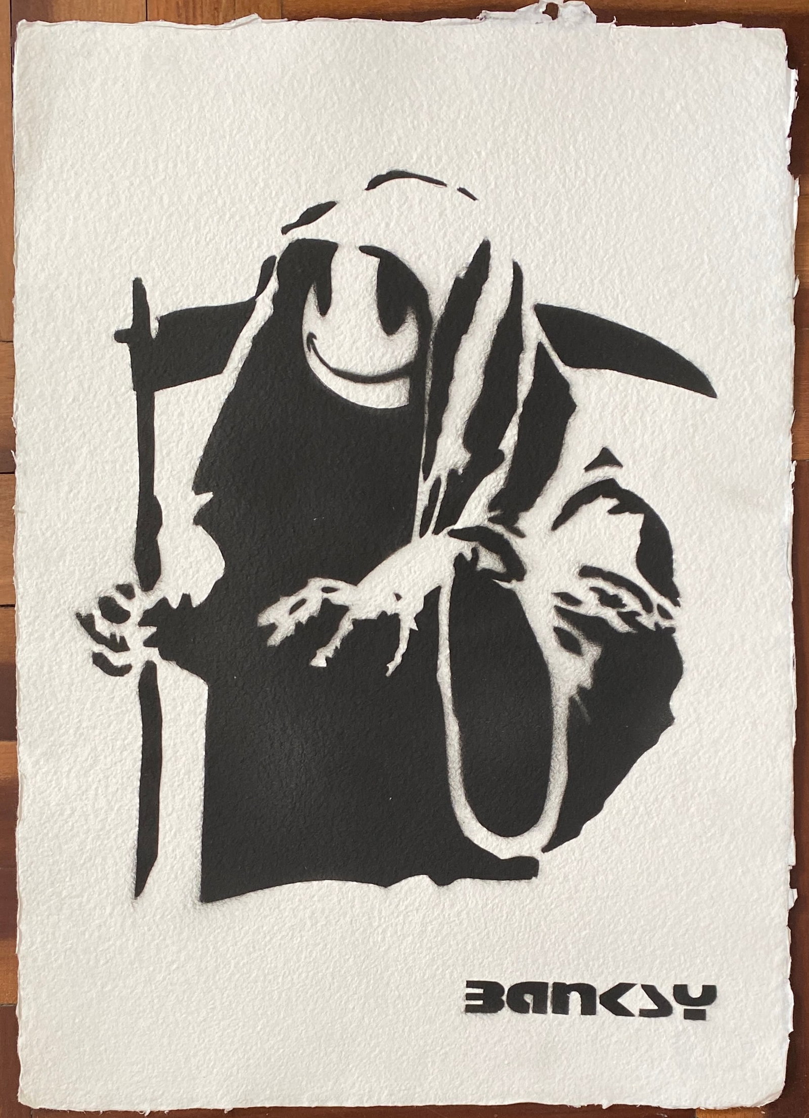 BANKSY (B. 1974), STENCIL SPRAY ON PAPER (Style Of) (1 of 2)
